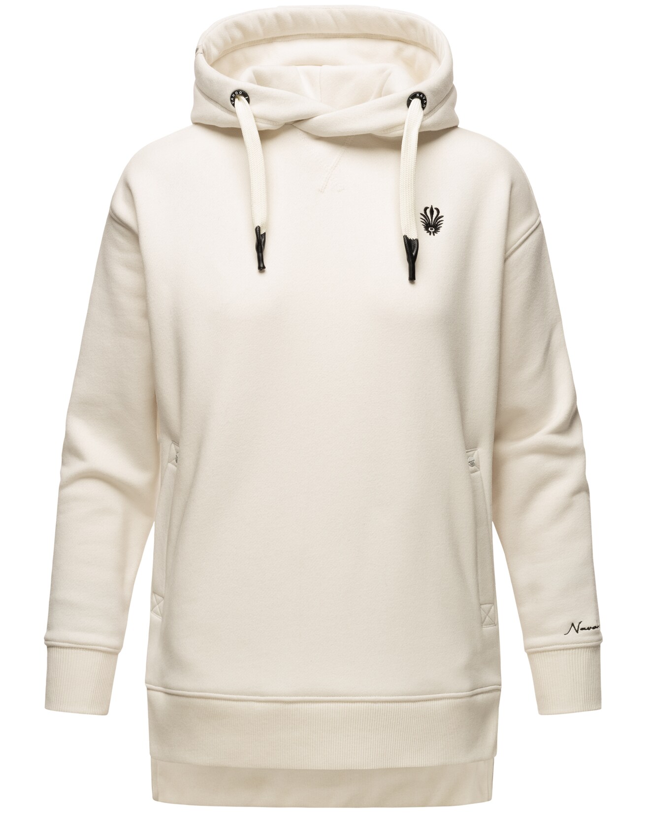 NAVAHOO Damen Kapuzensweatshirt Kuscheliger Hoodie mit Oversize Look Silberengelchen