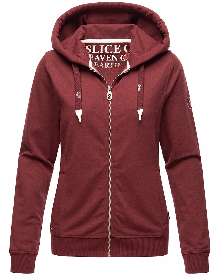 NAVAHOO Damen Kapuzensweatshirt Sportlicher Zip-Hoodie mit Dicken Tunnelzugkordeln Engelshaar - Bild 1