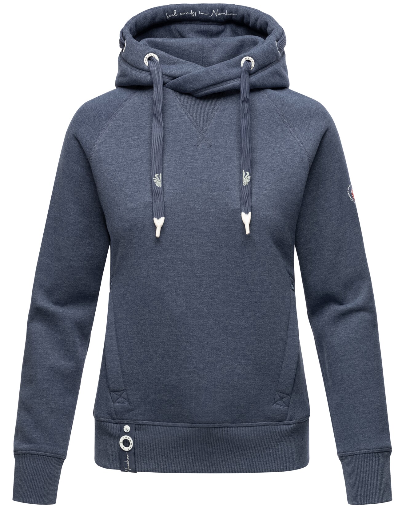 NAVAHOO Damen Kapuzensweatshirt Hoodie mit Kapuze & Breiten Tunnelzugkordeln Liebesmäuschen