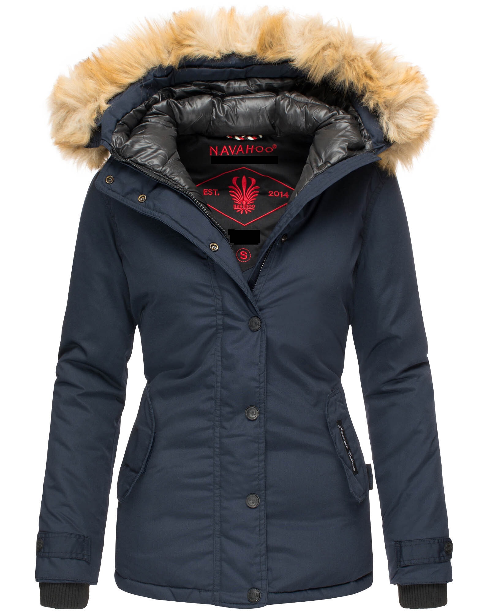 NAVAHOO Damen Warmer Winterjacke Parka mit Kunstfell-Kapuze Laura - Bild 1
