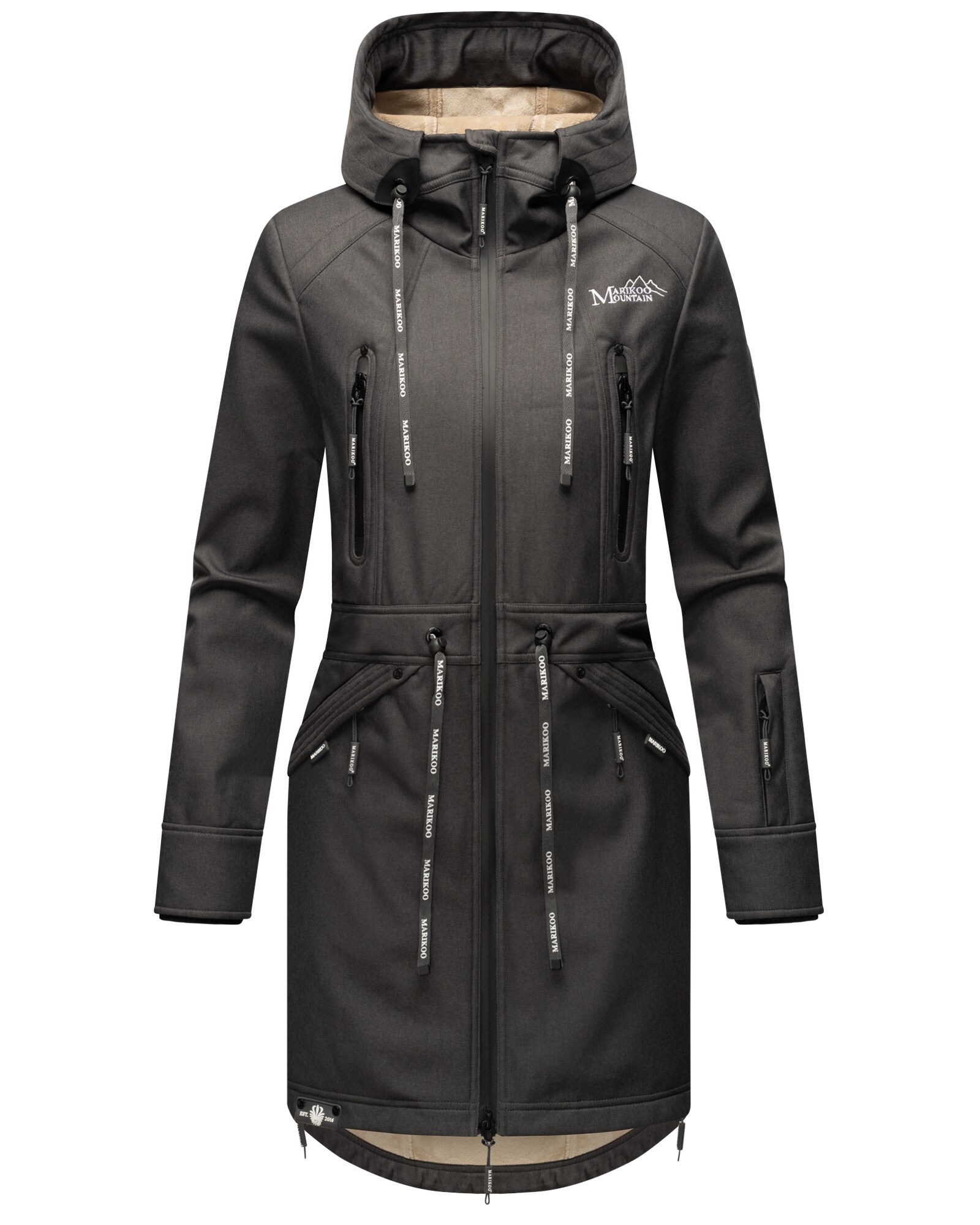 MARIKOO Damen Softshelljacke Funktionsjacke mit warmen Teddyfleece & Kapuze Racquellee - Bild 1