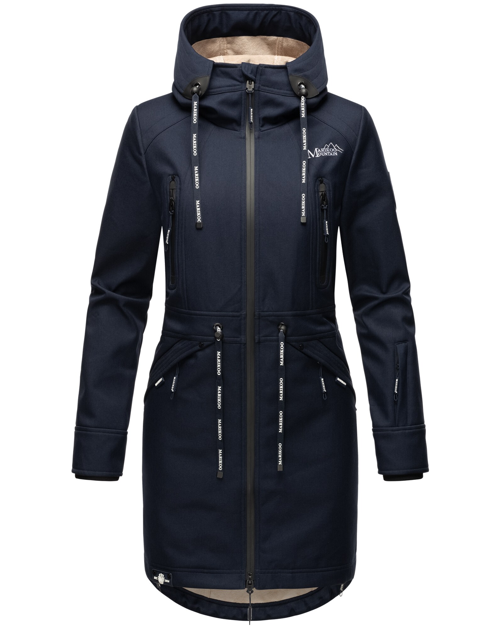 MARIKOO Damen Softshelljacke Funktionsjacke mit warmen Teddyfleece & Kapuze Racquellee - Bild 1