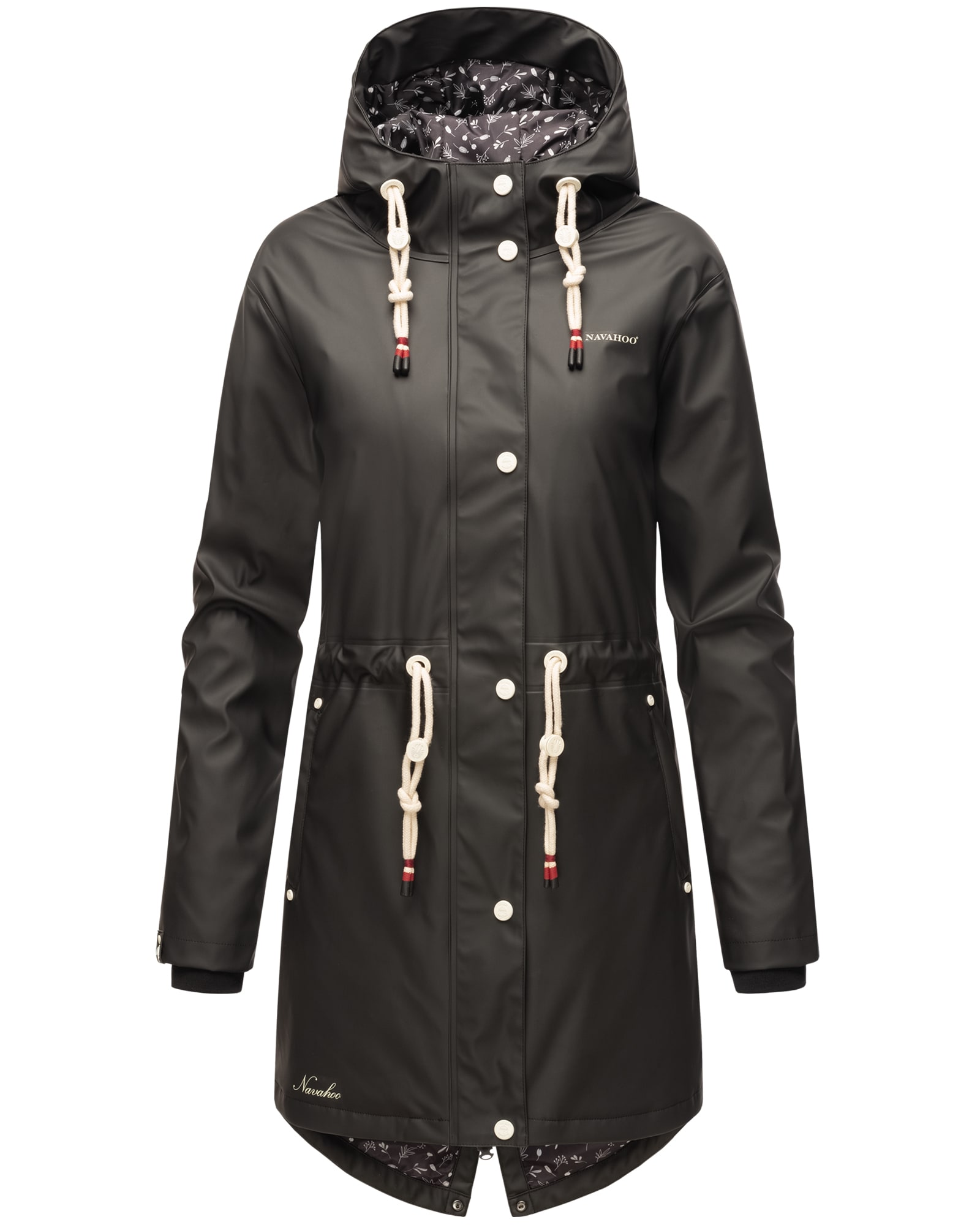 NAVAHOO Damen modischer Regen Jacke Outdoor Regenmantel Regenparka Wasserdicht Flower of Ocean - Bild 1