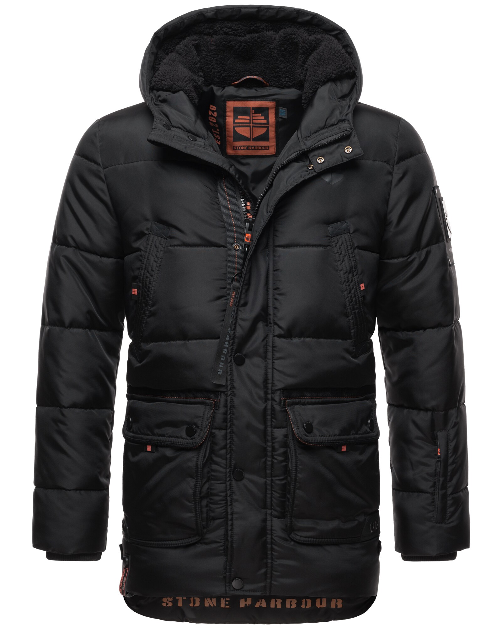 STONE HARBOUR Herren Winterjacke Lange Parka Jacke Kapuze warm gef&uuml;ttert Mironoo - Bild 1