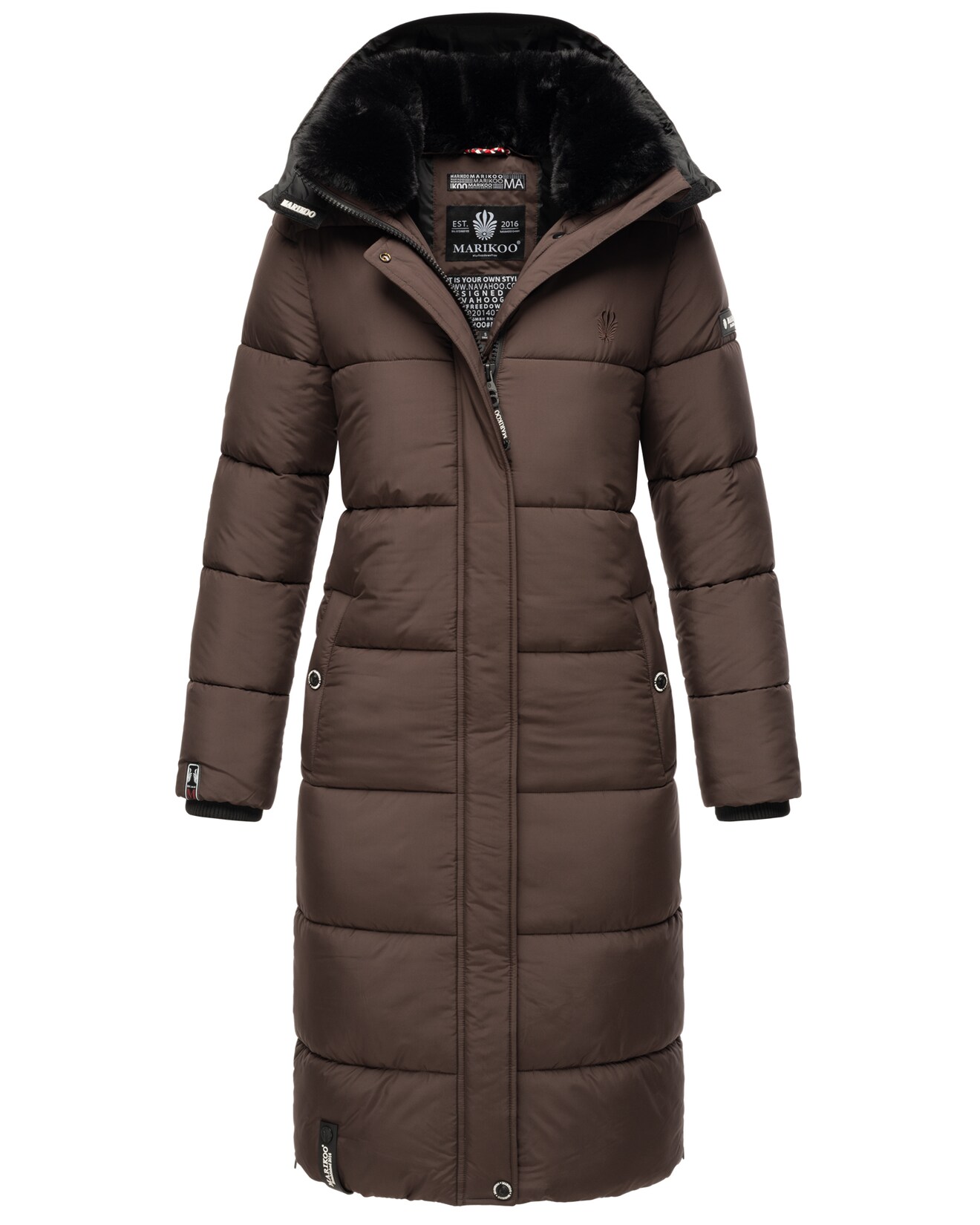 MARIKOO Damen Winterjacke Steppmantel Weichem Innenkragen & Abnehmbarer Kapuze Reliziaa