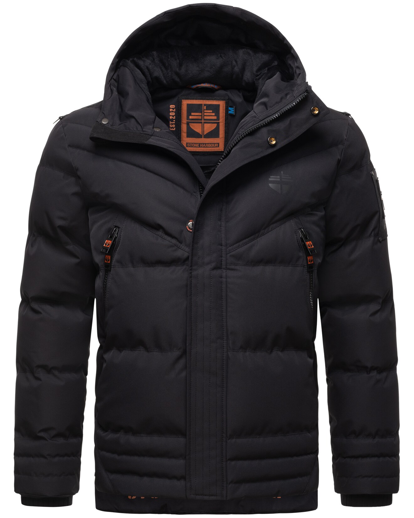 STONE HARBOUR Herren Winter Jacke Outdoor Parka Steppjacke warm gefüttert mit Kapuze Romaan