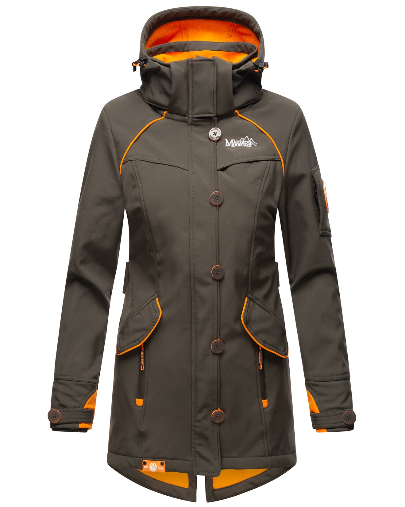 MARIKOO Damen Outdoor Softshell Jacke mit abnehmbarer Kapuze Soulinaa