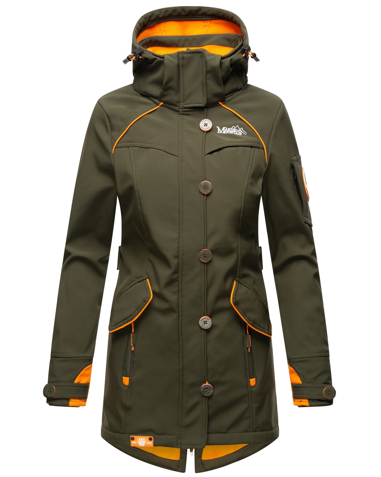 MARIKOO Damen Outdoor Softshell Jacke mit abnehmbarer Kapuze Soulinaa
