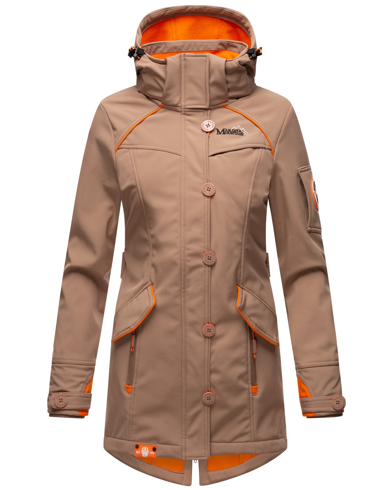 MARIKOO Damen Outdoor Softshell Jacke mit abnehmbarer Kapuze Soulinaa