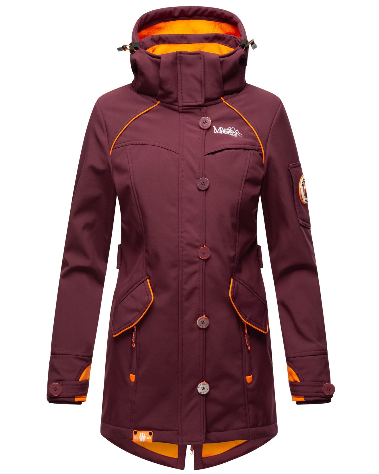MARIKOO Damen Outdoor Softshell Jacke mit abnehmbarer Kapuze Soulinaa