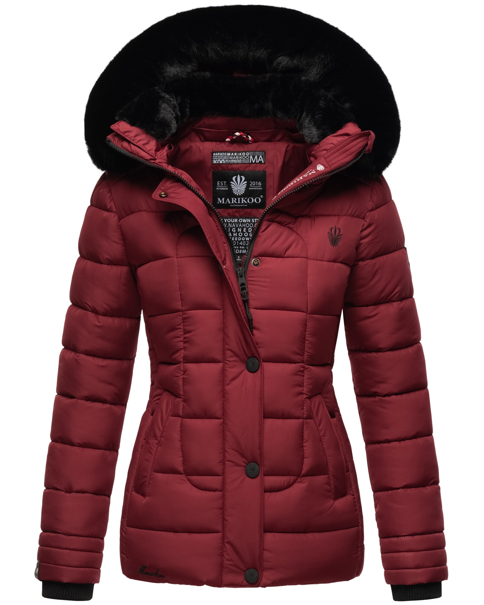 MARIKOO Damen Outdoor Winter Steppjacke mit abnehmbarer Kapuze Qesraa - Bild 1