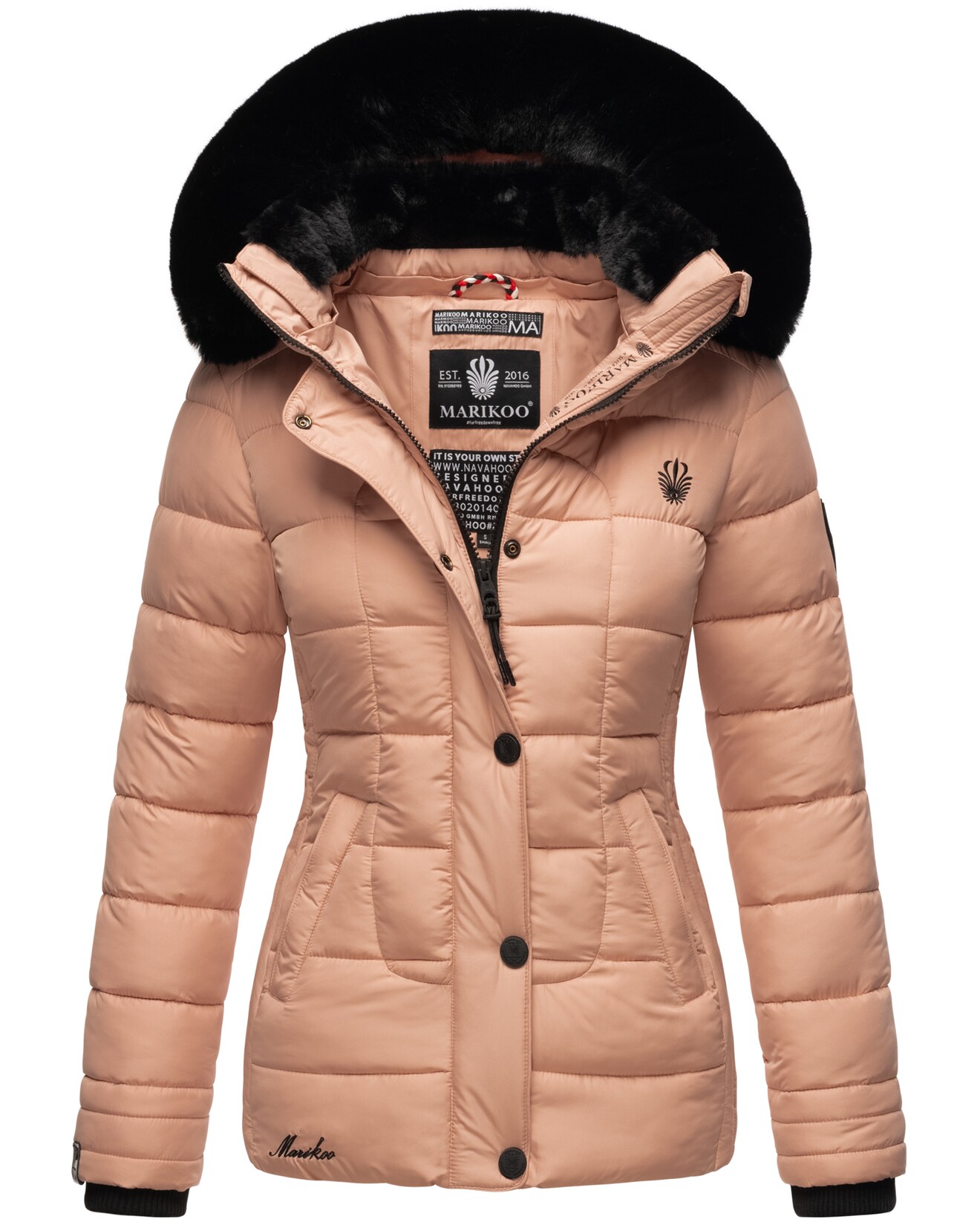 MARIKOO Damen Outdoor Winter Steppjacke mit abnehmbarer Kapuze Qesraa