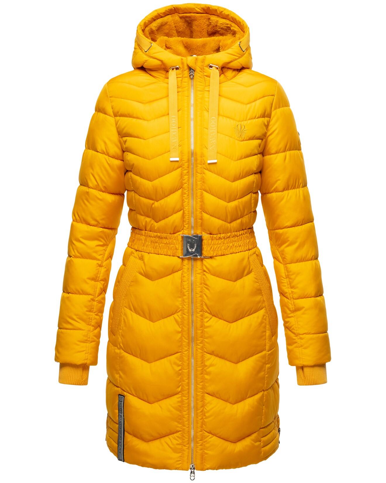 NAVAHOO Damen Steppmantel Stylischer Wintermantel mit süßen Details Alpenveilchen