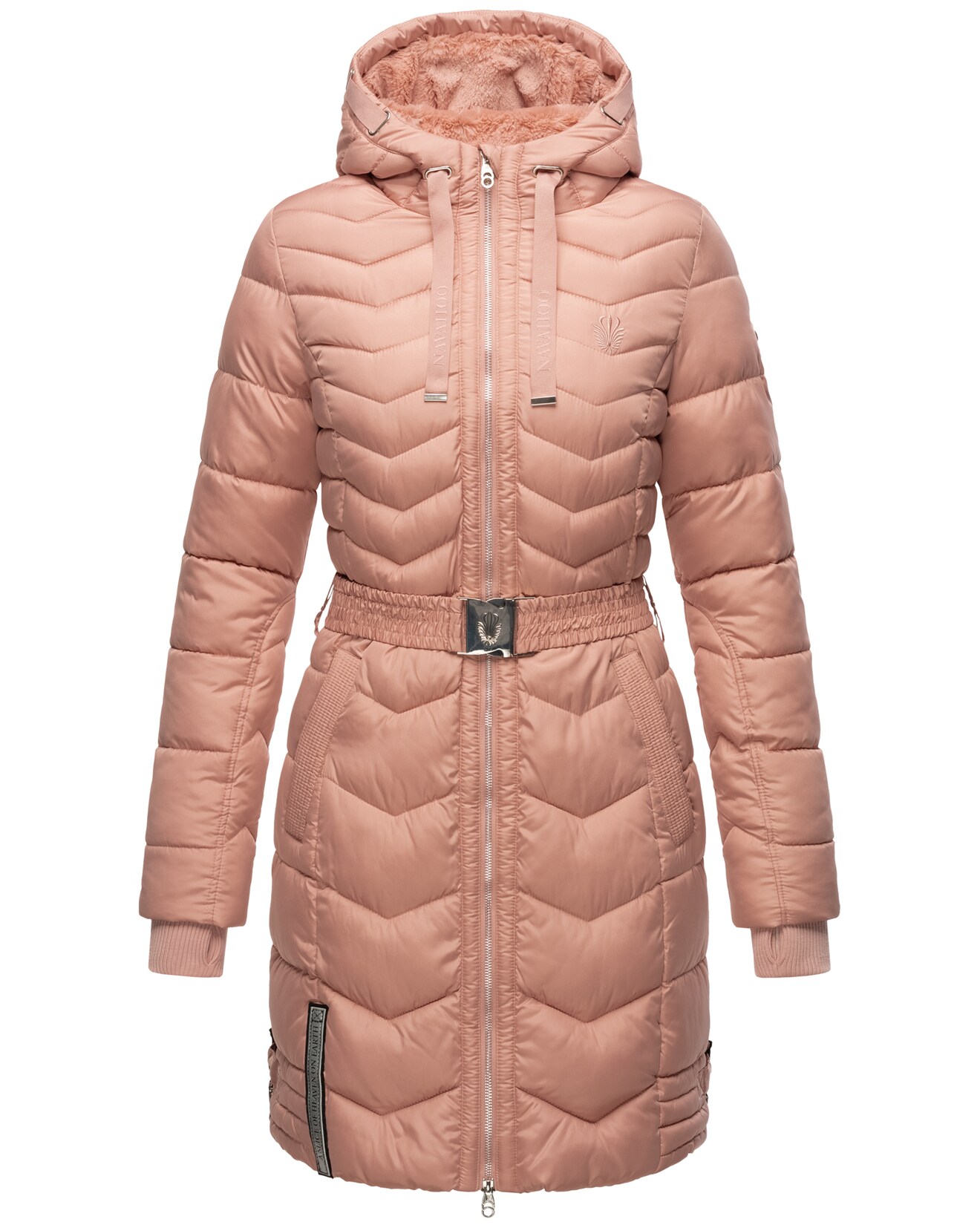 NAVAHOO Damen Steppmantel Stylischer Wintermantel mit süßen Details Alpenveilchen