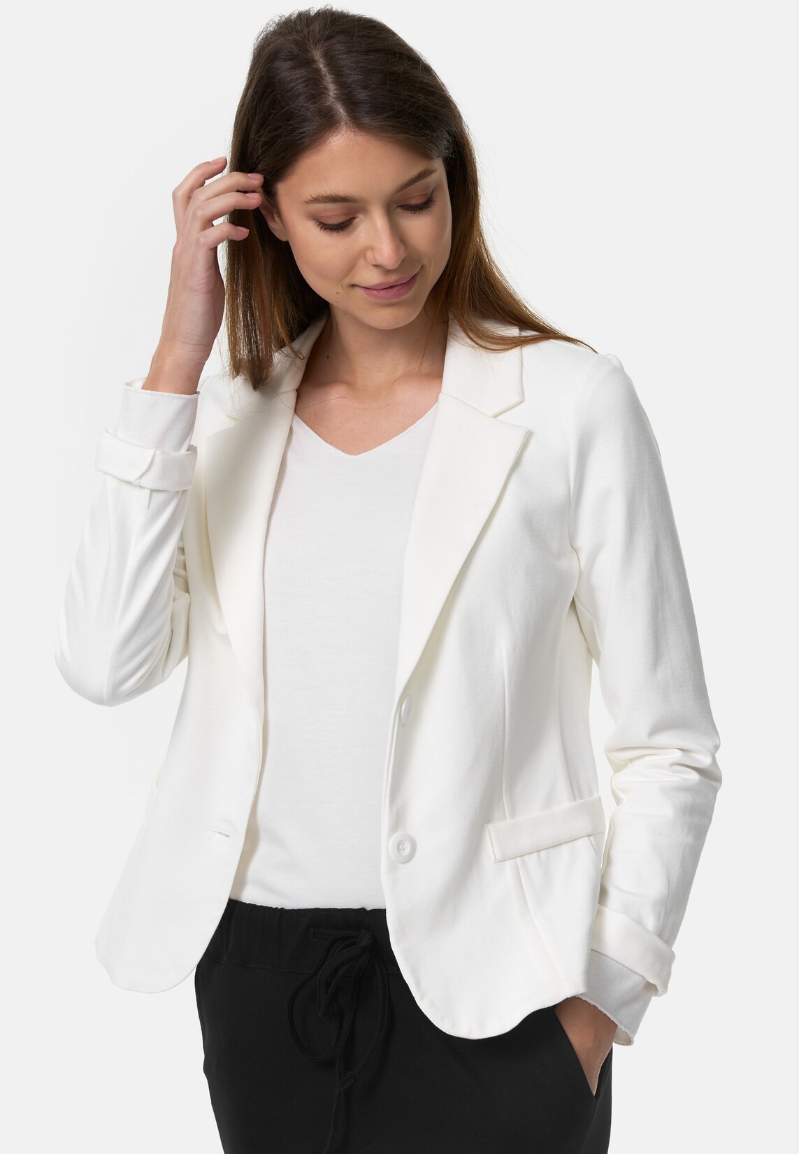 PM SELECTED Damen Kurzblazer Sportliches Sakko Business Blazer mit Reverskragen PM11