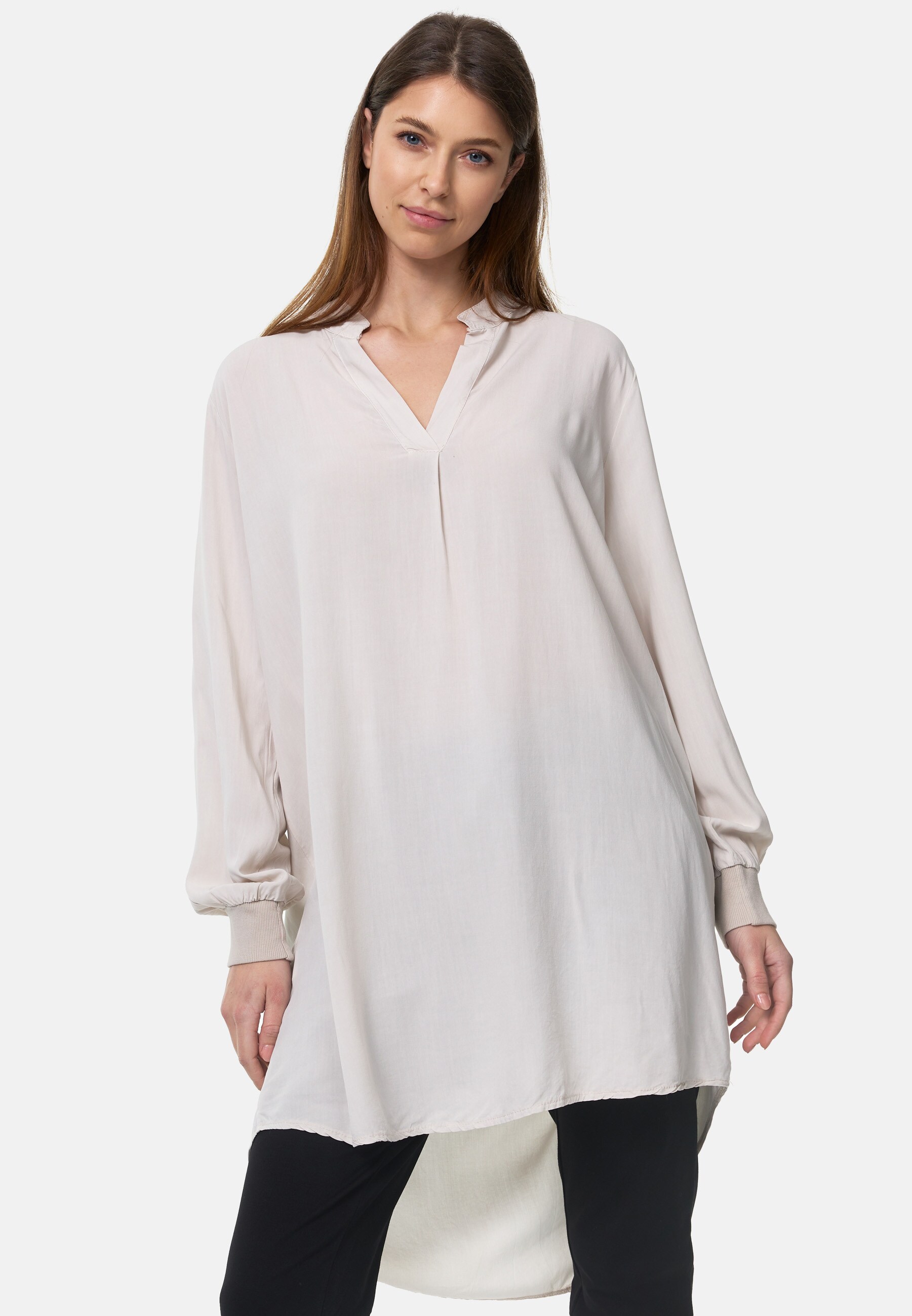 PM SELECTED Damen Longbluse Elegante Tunika Long Bluse im Oversized Schnitt in Einheitsgr&ouml;&szlig;e PM15 - Bild 1