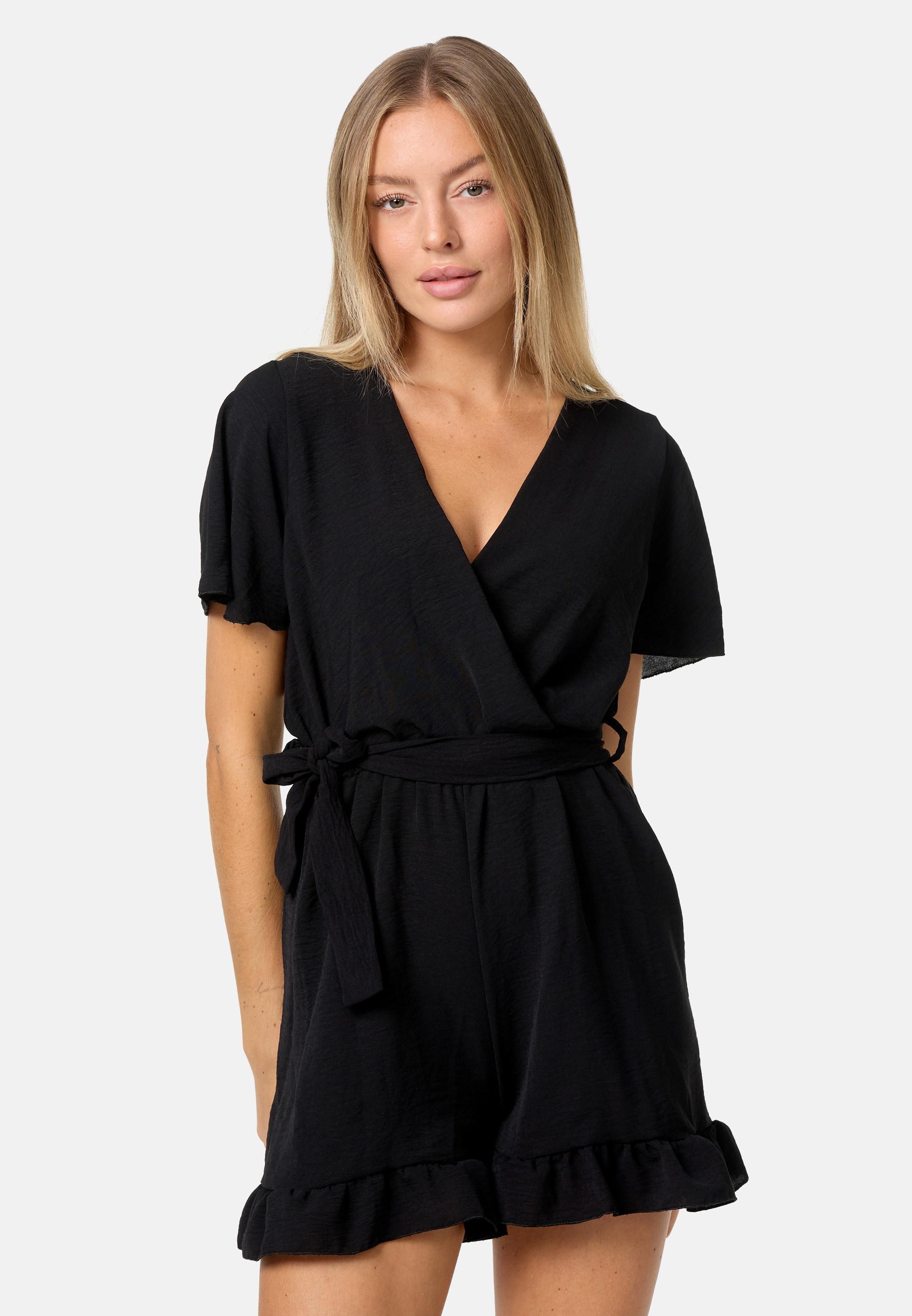 PM SELECTED Damen Playsuit Wickeloptik Jumpsuit Kurzoverall PM28 - Bild 1