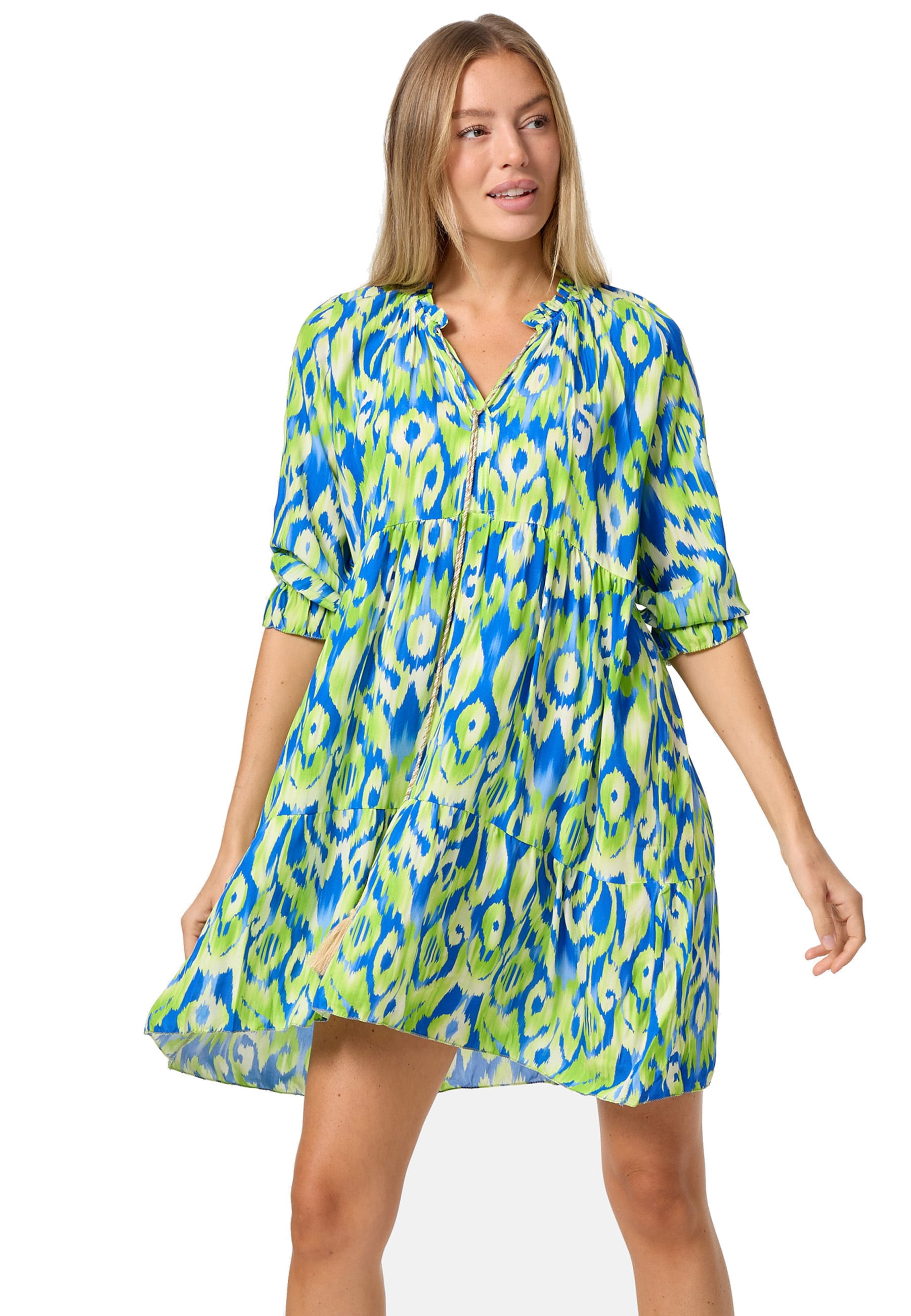 PM SELECTED Damen Tunikakleid Sommerkleid Jersey Strandkleid mit Muster PM31 - Bild 1