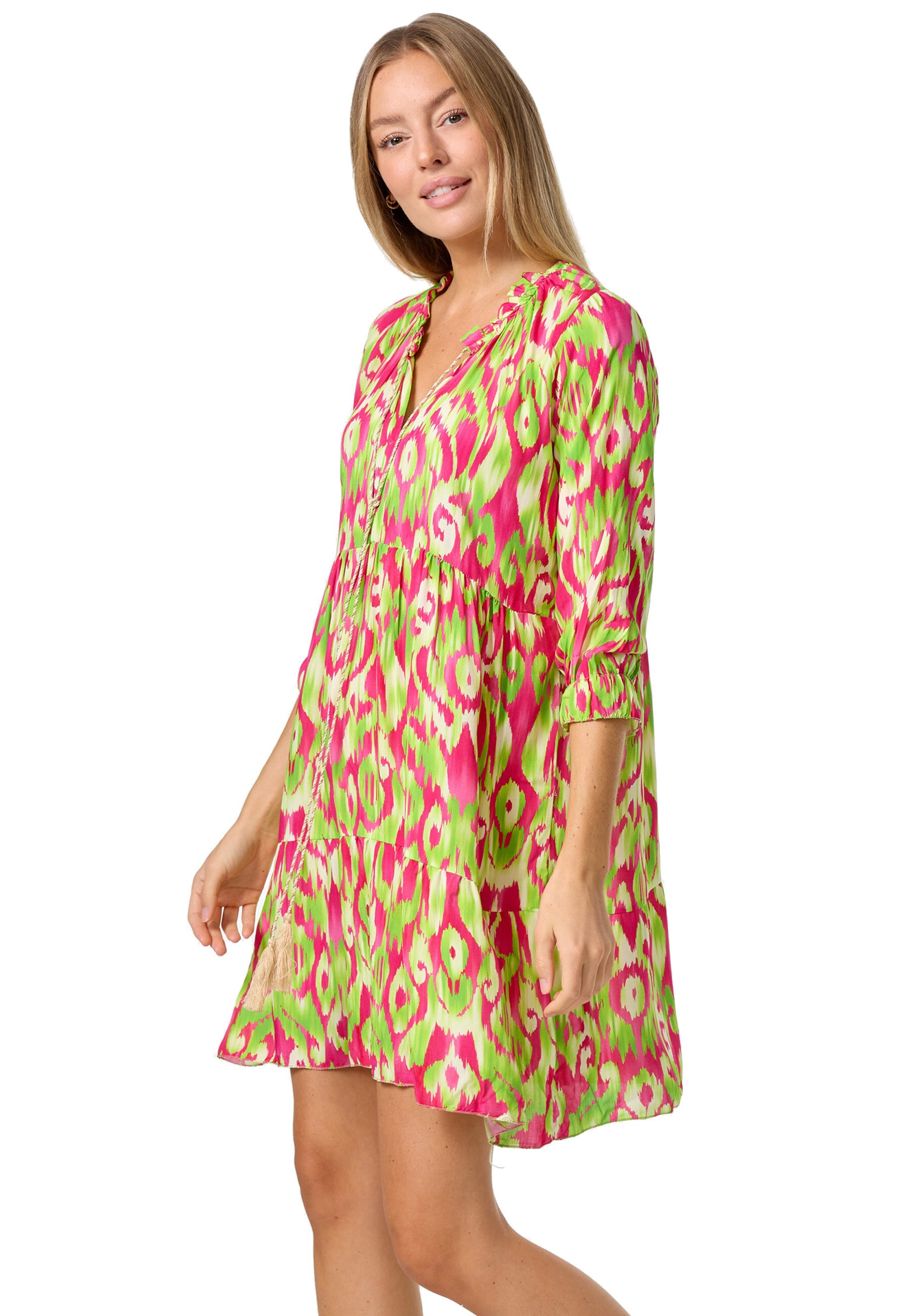 PM SELECTED Damen Tunikakleid Sommerkleid Jersey Strandkleid mit Muster PM31 - Bild 1