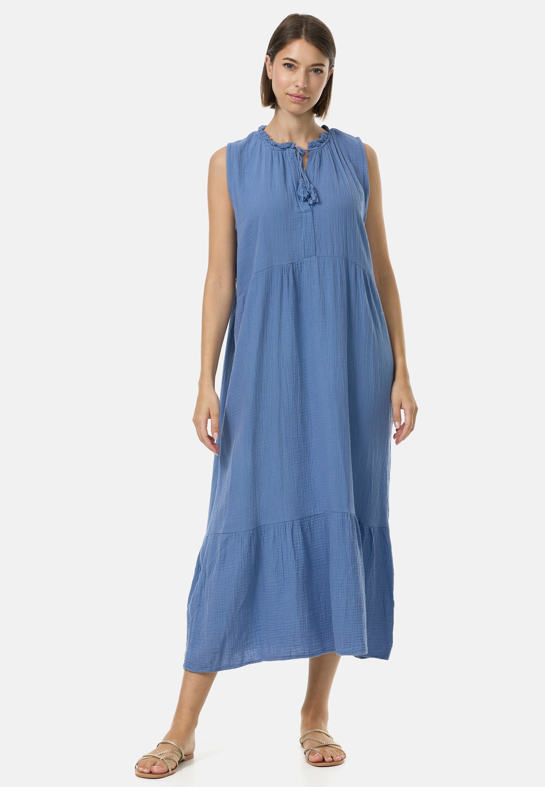 PM SELECTED Damen &Auml;rmelloses Musselin Maxikleid in Einheitsgr&ouml;&szlig;e PM46 - Bild 1