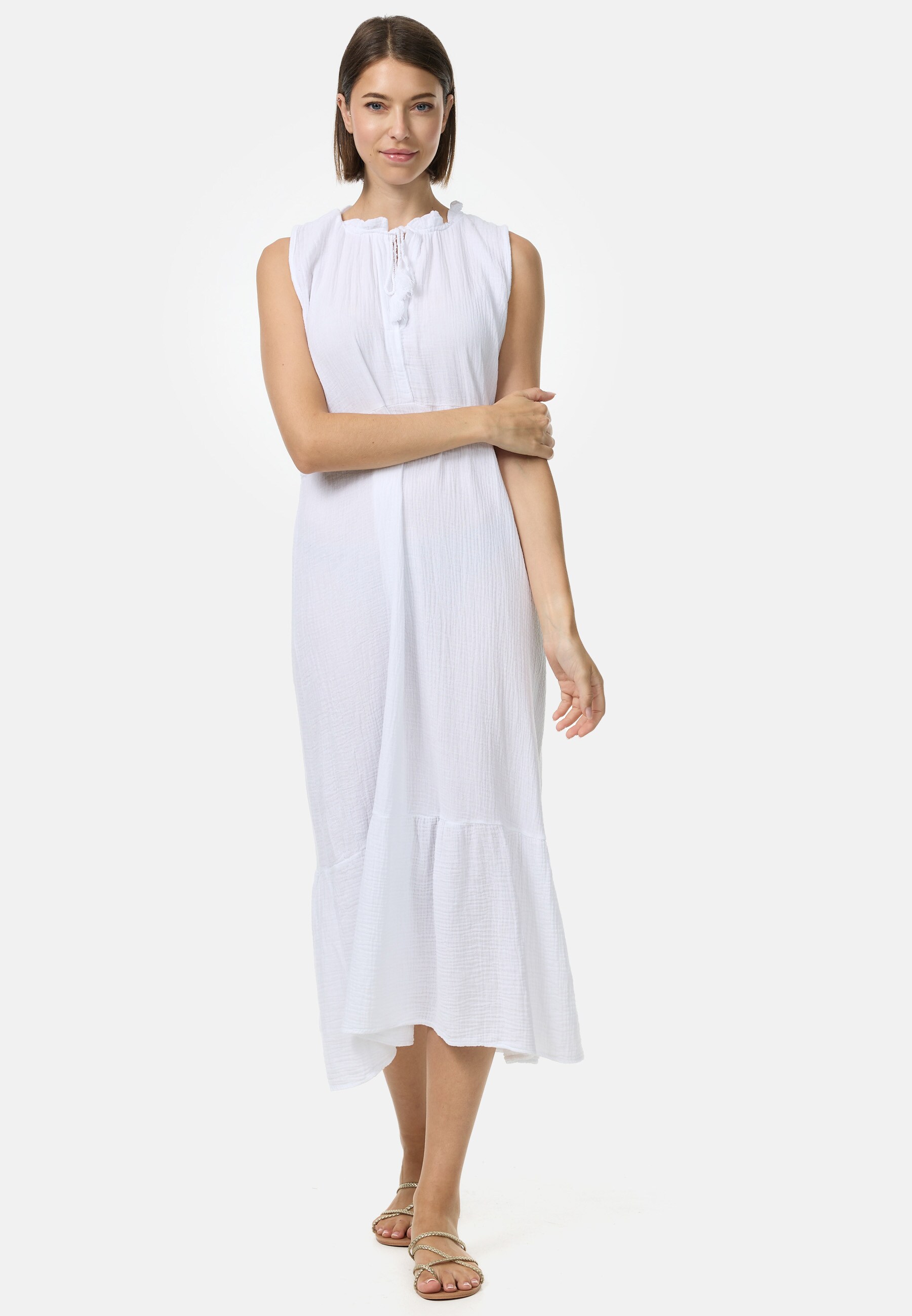 PM SELECTED Damen &Auml;rmelloses Musselin Maxikleid in Einheitsgr&ouml;&szlig;e PM46 - Bild 1