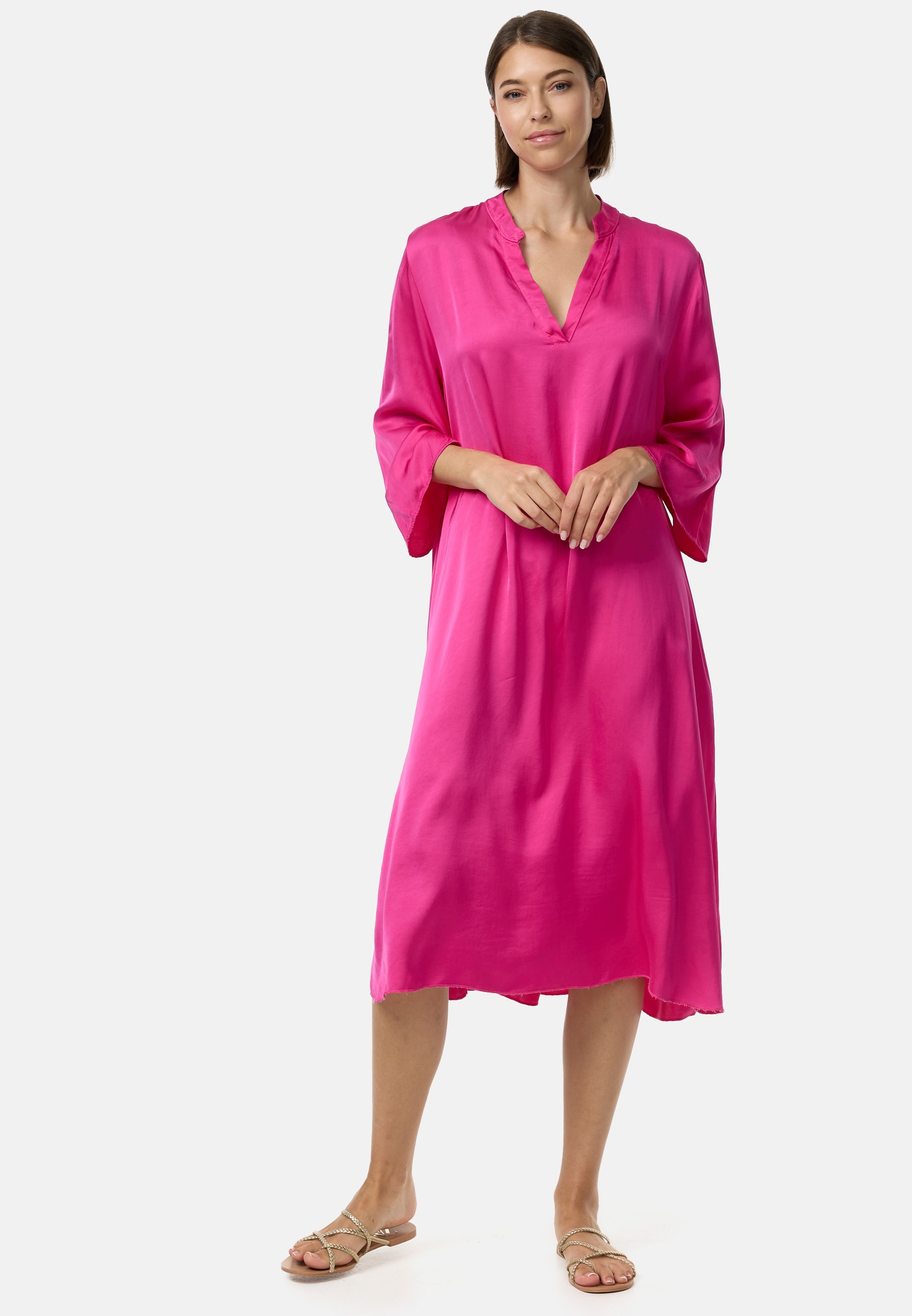 PM SELECTED Damen Stilvolles Satin Tunikakleid mit Seidenanteil in Einheitsgr&ouml;&szlig;e PM55 - Bild 1