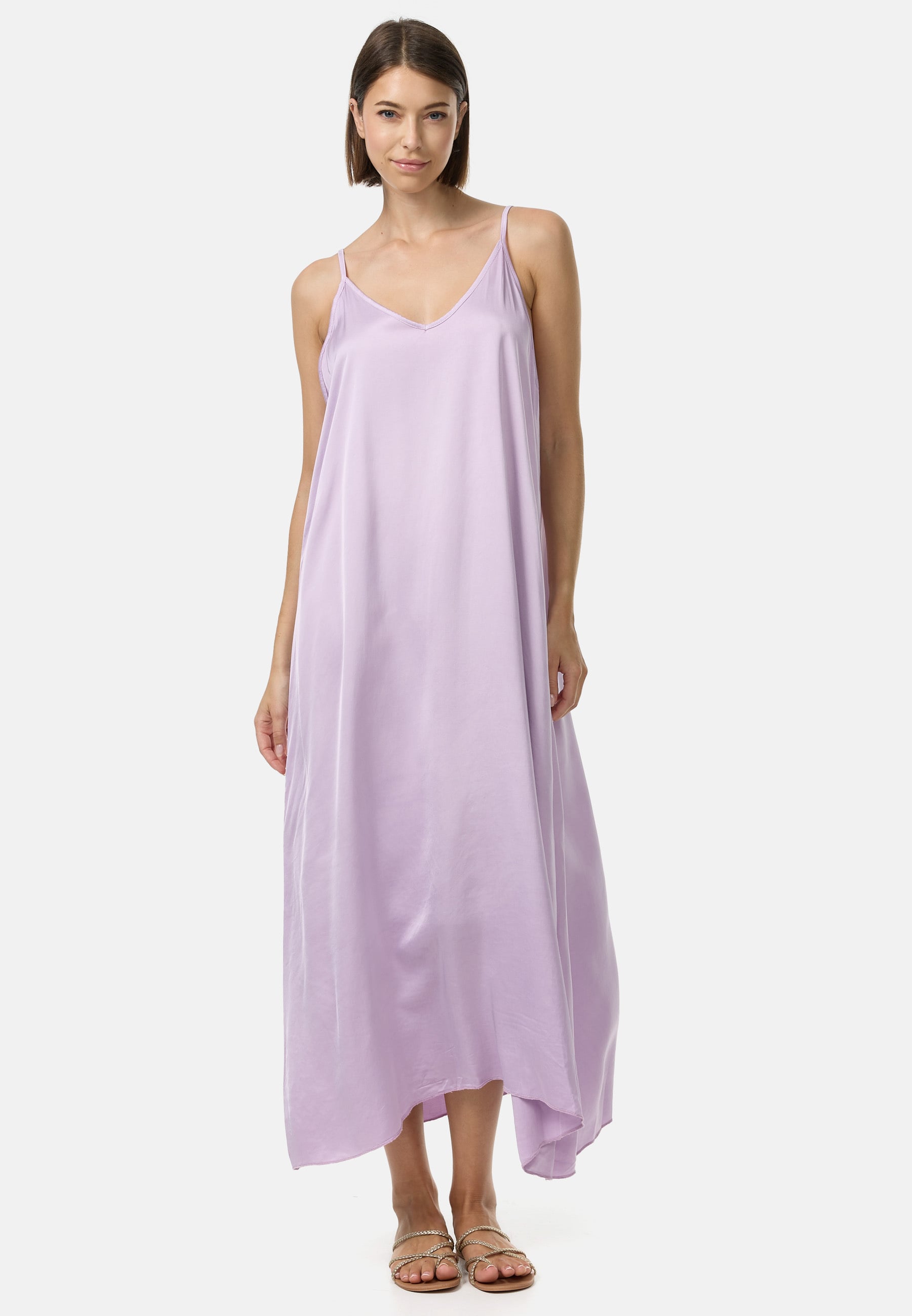 PM SELECTED Damen Elegantes Satin Kleid ohne &Auml;rmel mit Seidenanteil in Einheitsgr&ouml;&szlig;e PM56 - Bild 1