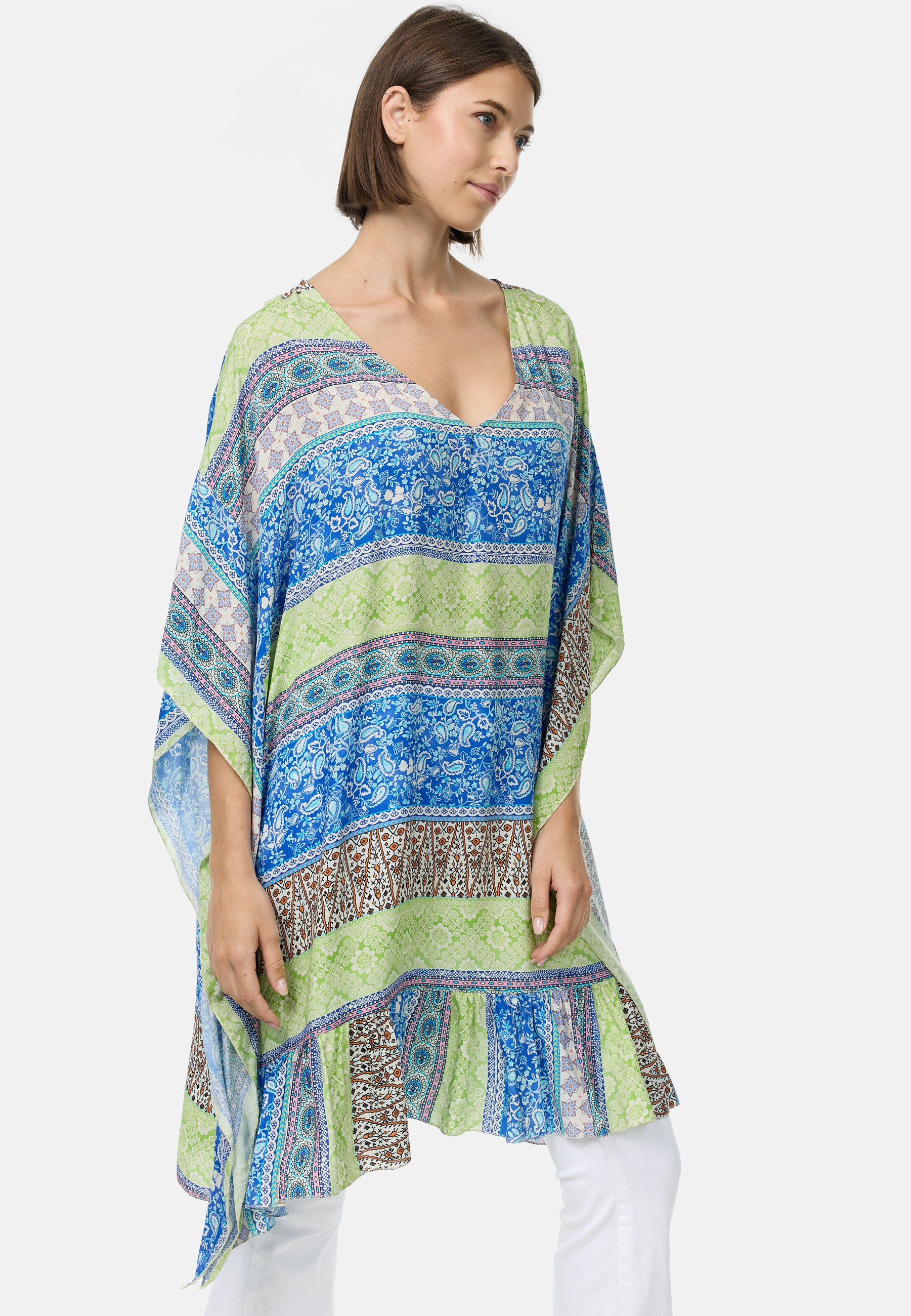 PM SELECTED Damen Stilvolle Tunika Bluse mit Ornament Print in Einheitsgr&ouml;&szlig;e PM58 - Bild 1