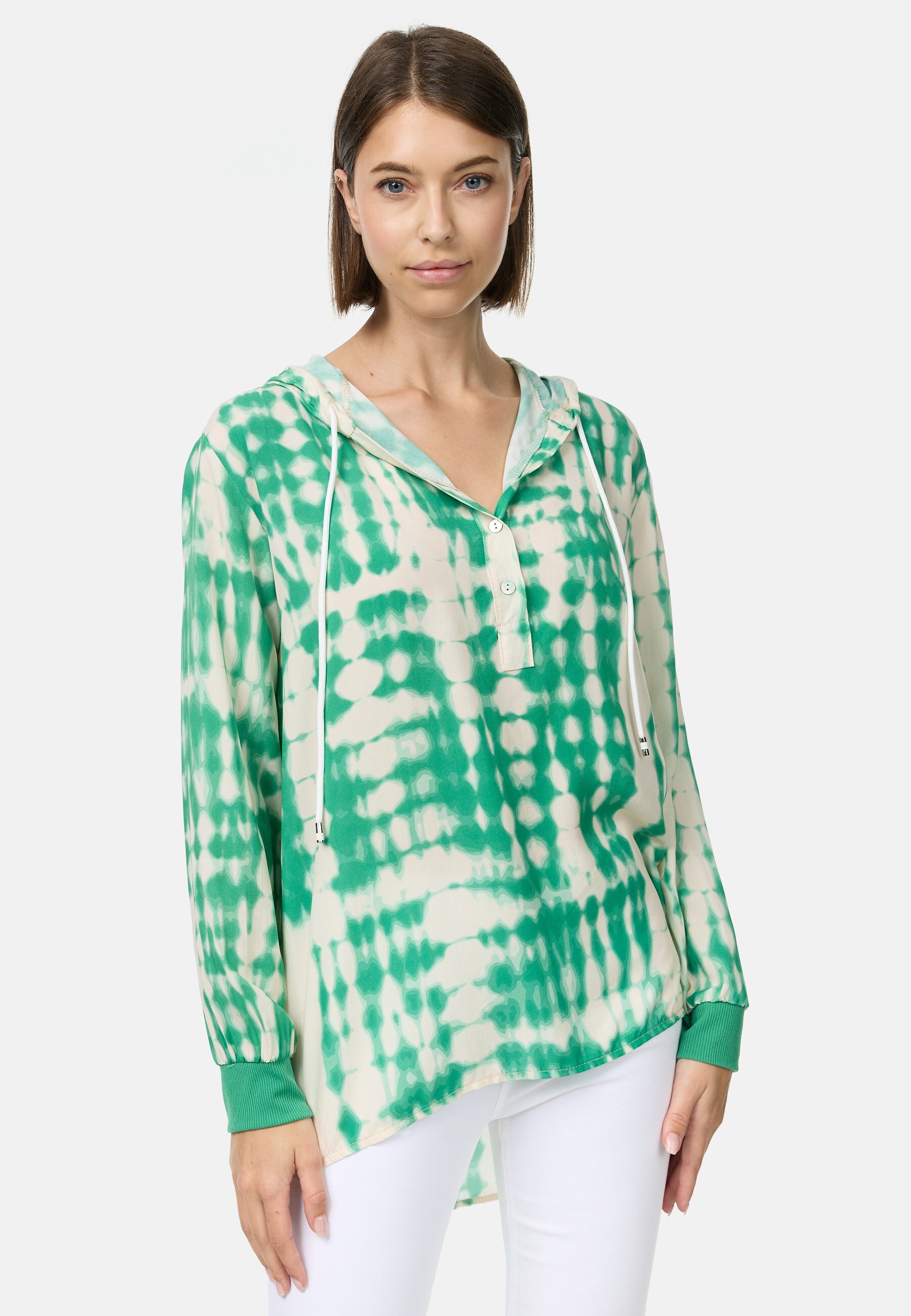 PM SELECTED Damen Freche Batik Hoodie Bluse mit Kapuze in Einheitsgr&ouml;&szlig;e PM63 - Bild 1