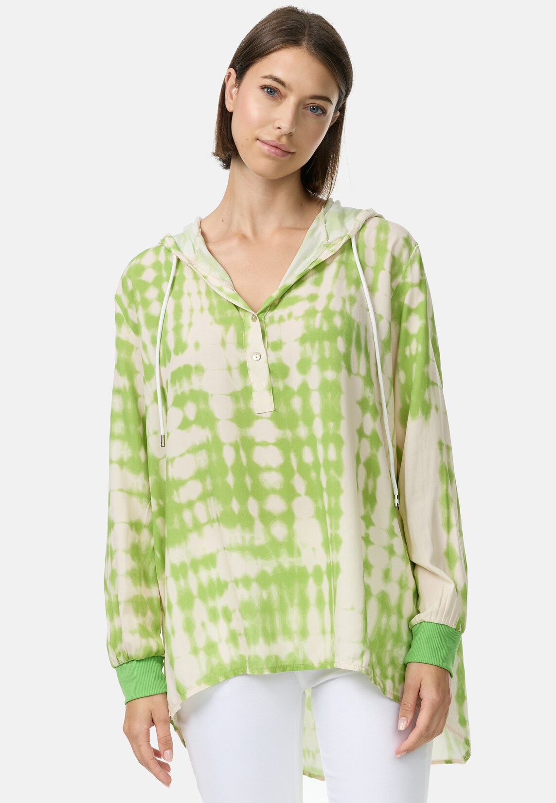PM SELECTED Damen Freche Batik Hoodie Bluse mit Kapuze in Einheitsgröße PM63