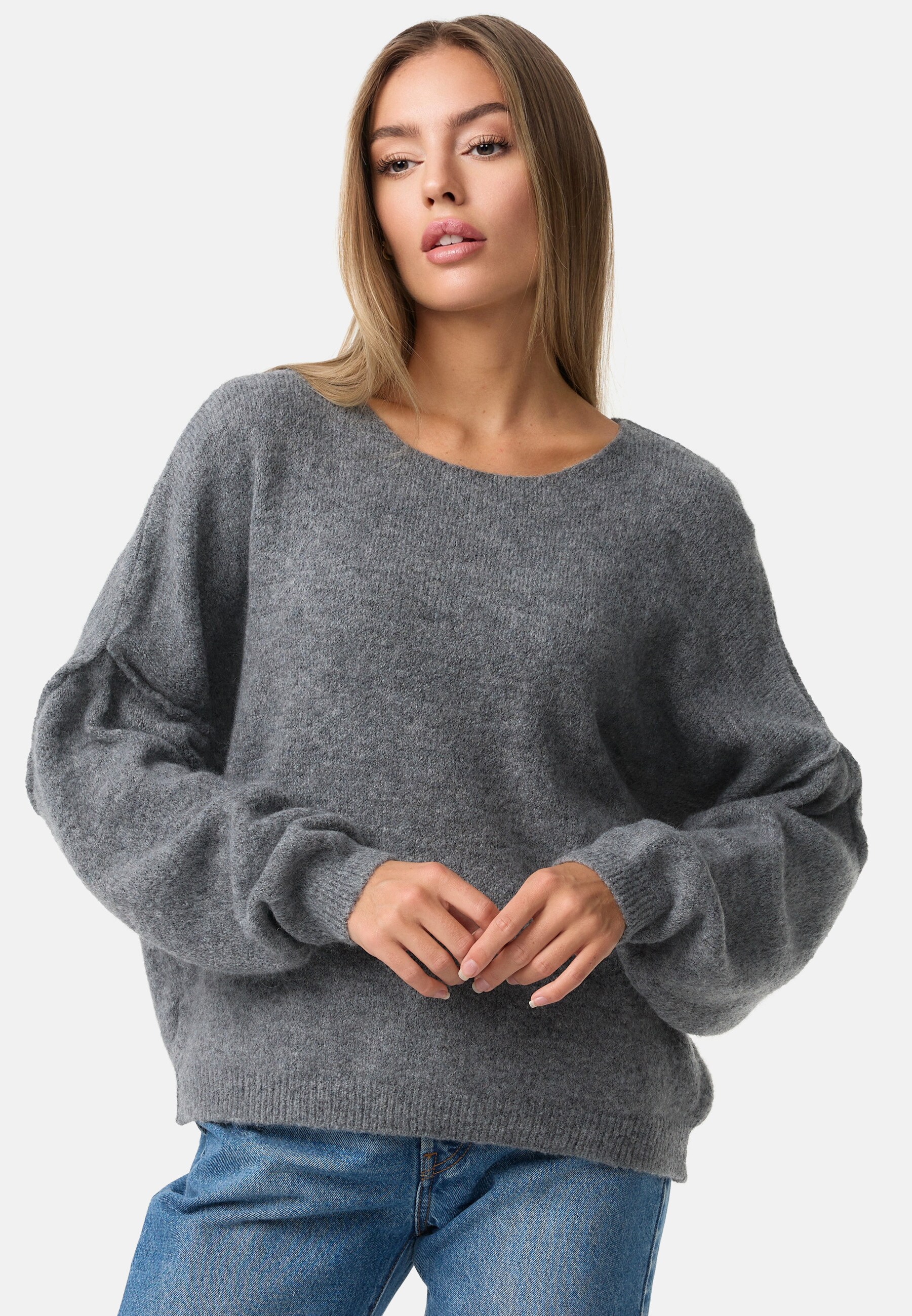 PM SELECTED Damen Modischer U-Boot Ausschnitt Strickpullover in Einheitsgr&ouml;&szlig;e PM04 - Bild 1