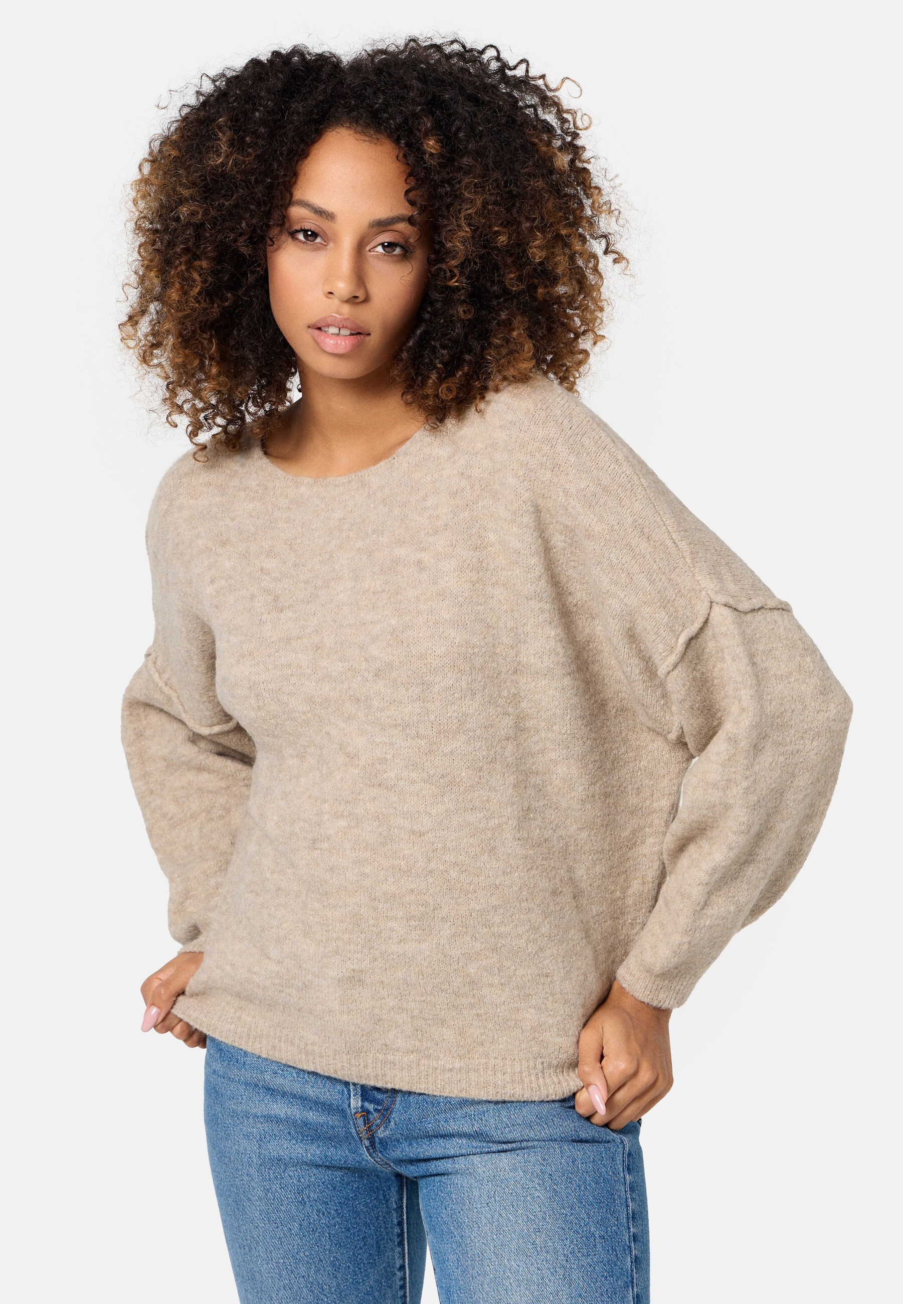 PM SELECTED Damen Modischer U-Boot Ausschnitt Strickpullover in Einheitsgr&ouml;&szlig;e PM04 - Bild 1