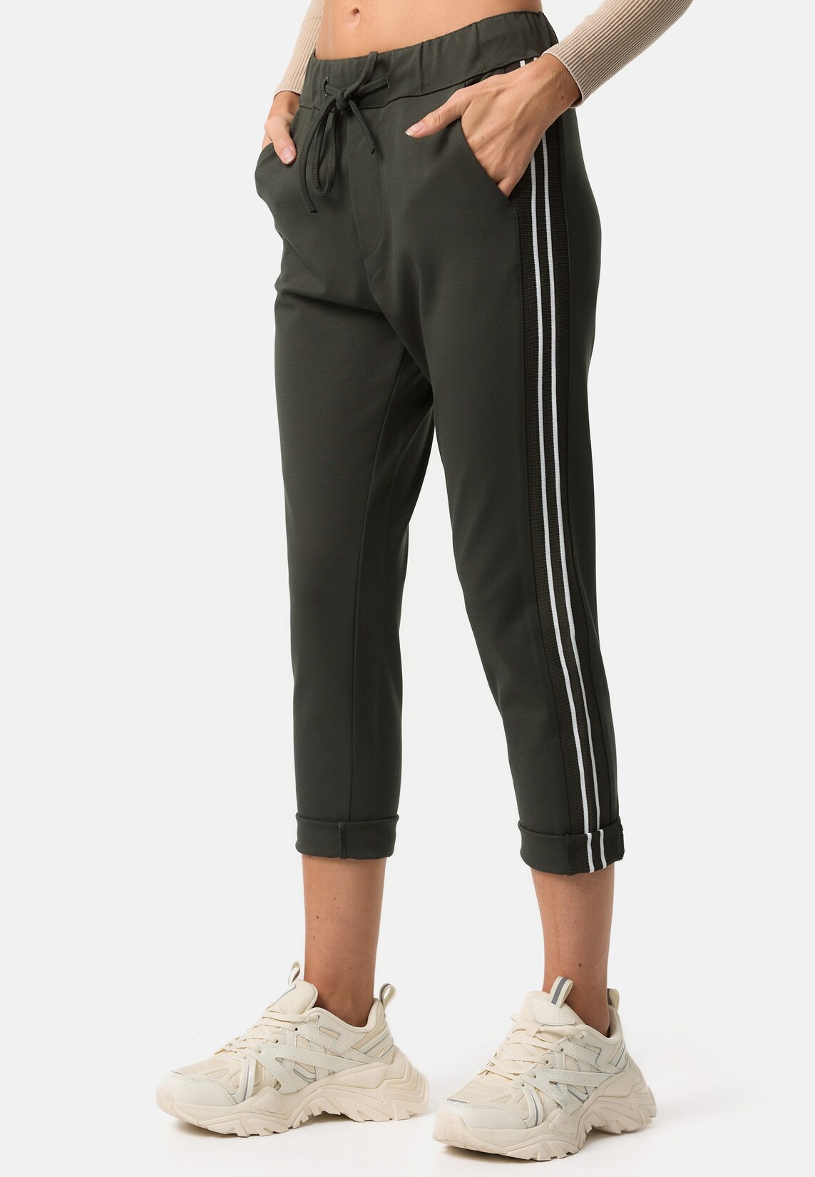 PM SELECTED Damen Sportliche Freizeithose mit Streifen Gr. 36 - S PM64