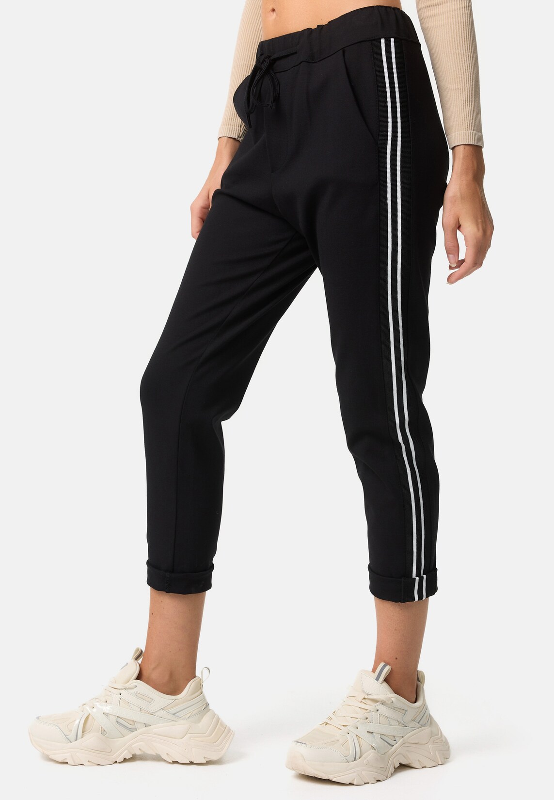 PM SELECTED Damen Sportliche Freizeithose mit Streifen Gr. 36 - S PM64