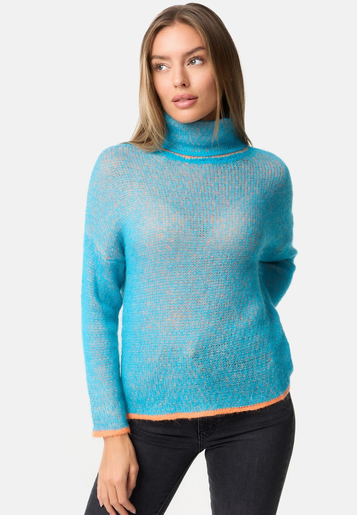 PM SELECTED Damen Warmer Rollkragen Strickpullover Pullover in Einheitsgröße PM70