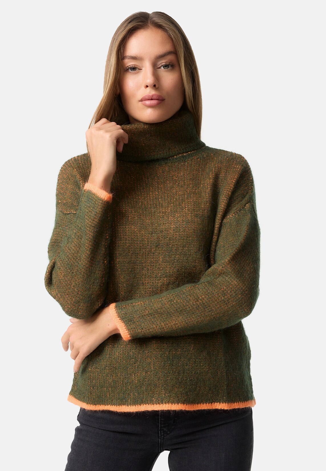 PM SELECTED Damen Warmer Rollkragen Strickpullover Pullover in Einheitsgröße PM70