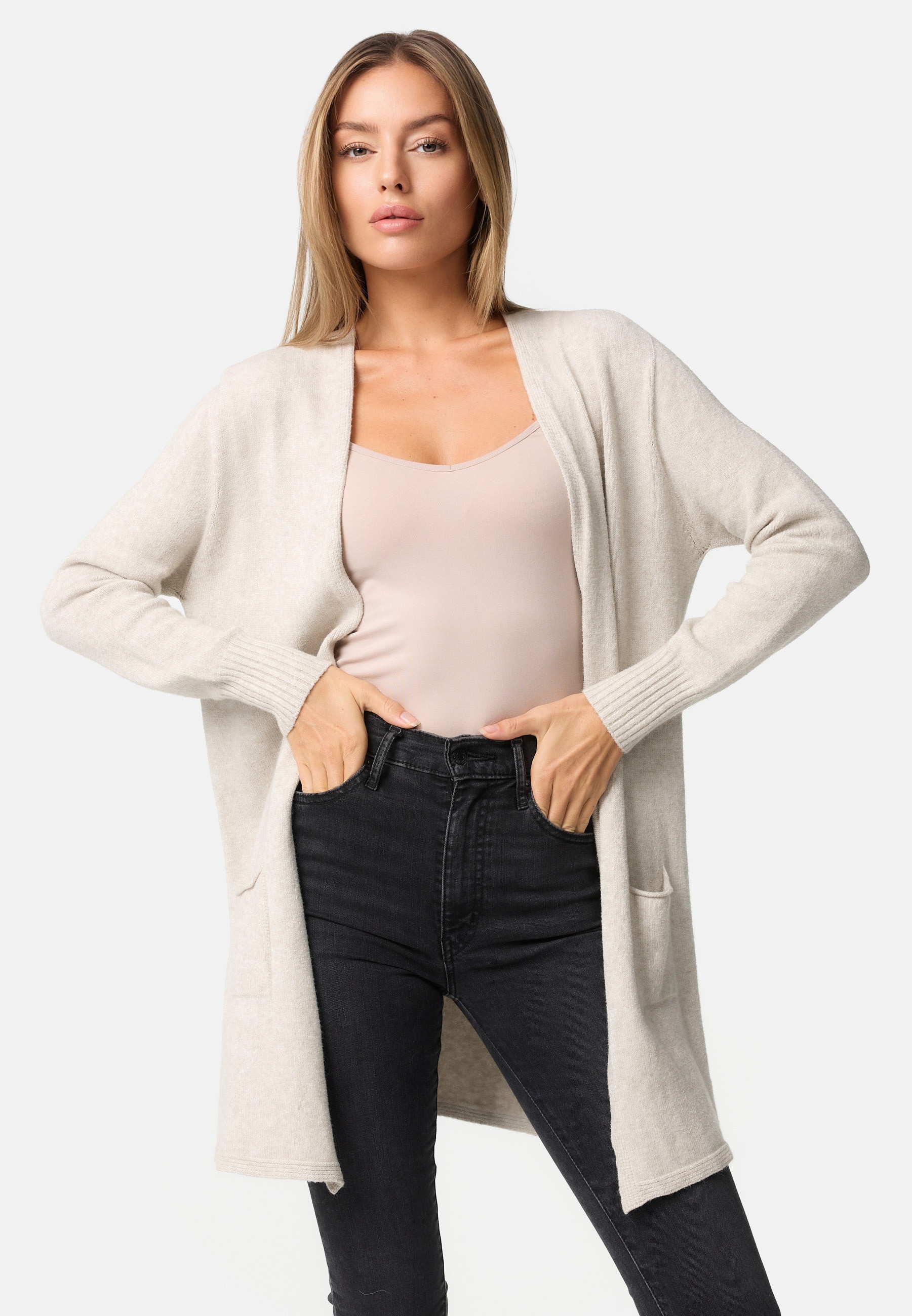 PM SELECTED Damen Klassischen Strickjacke Cardigan mit Taschen in Einheitsgr&ouml;&szlig;e PM73 - Bild 1