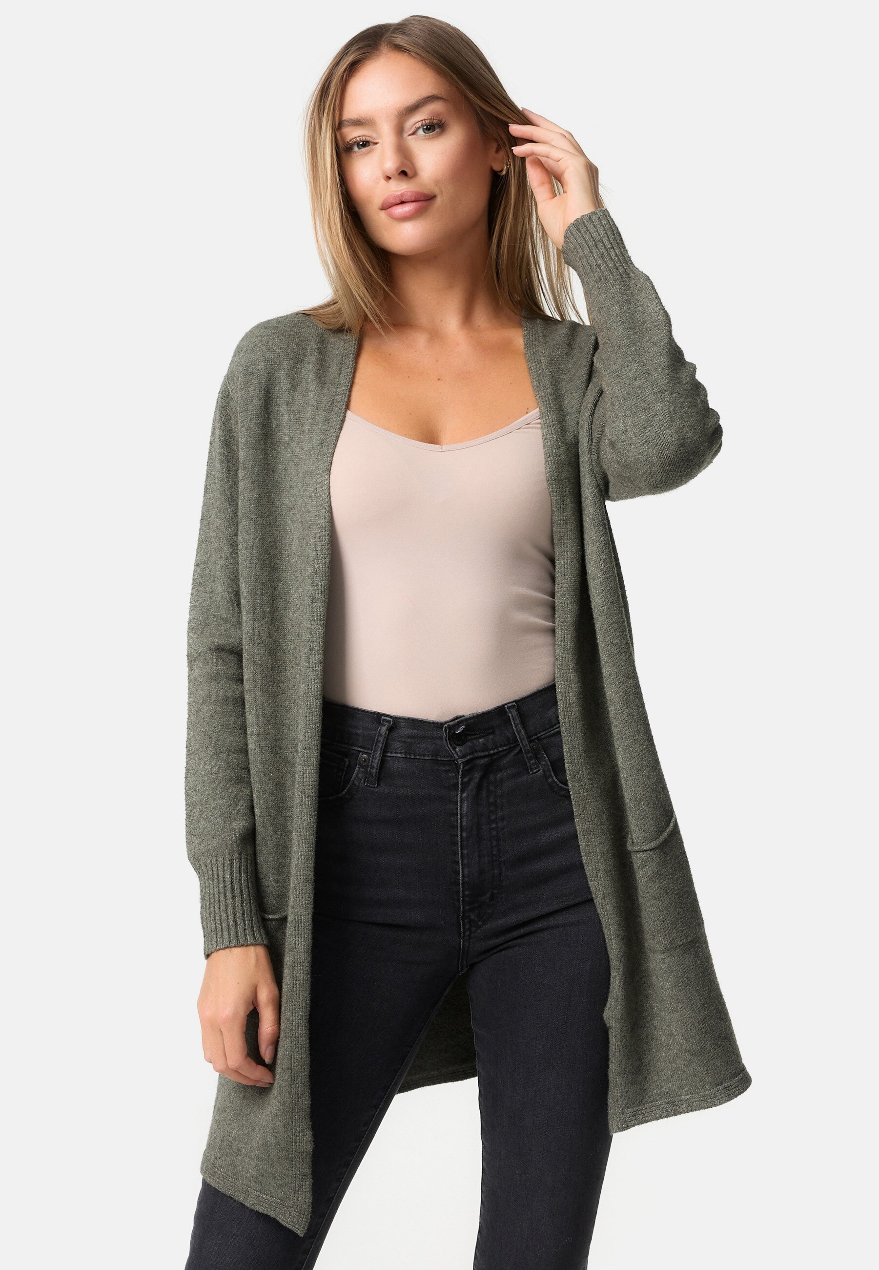 PM SELECTED Damen Klassischen Strickjacke Cardigan mit Taschen in Einheitsgr&ouml;&szlig;e PM73 - Bild 1