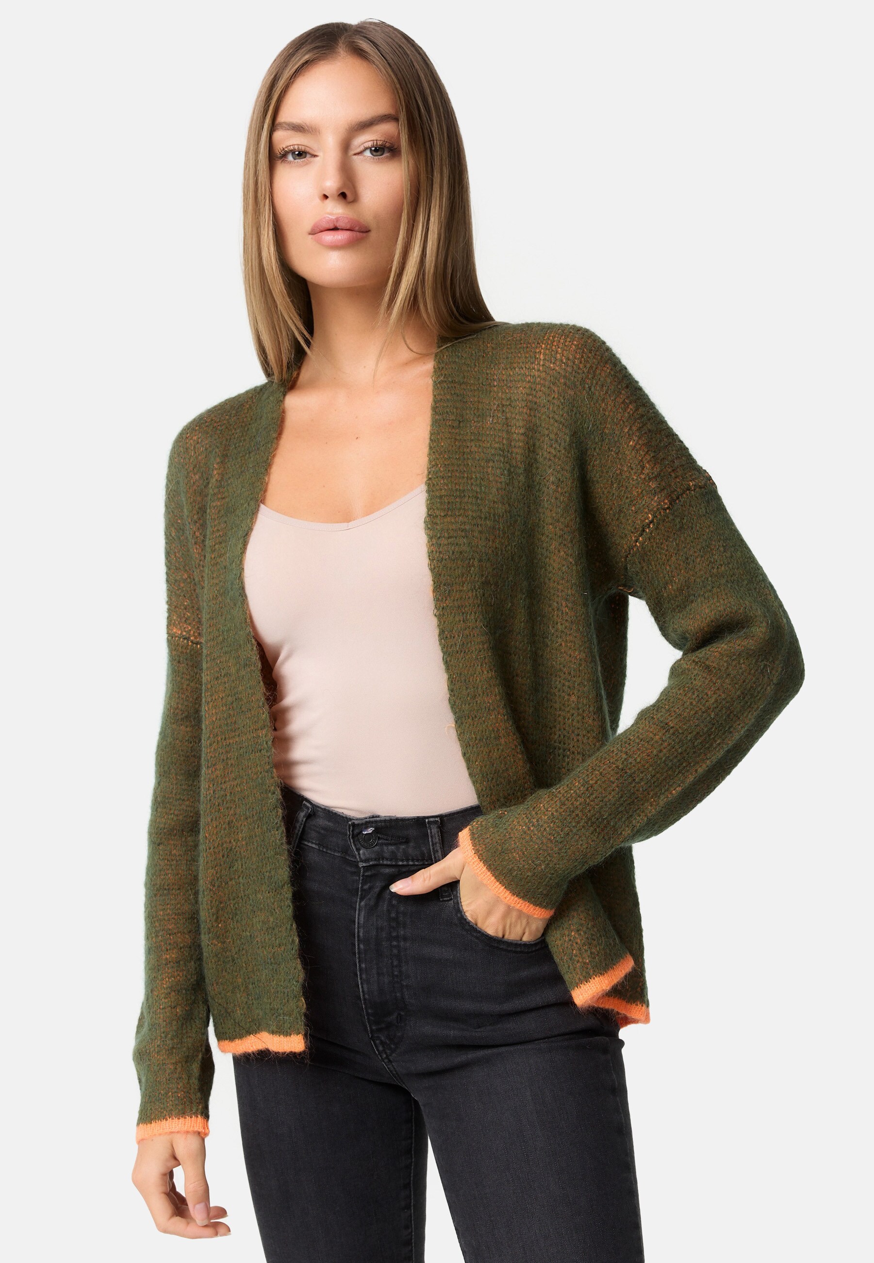 PM SELECTED Damen Auffallende Strickjacke Cardigan in Kontrastfarben in Einheitsgr&ouml;&szlig;e PM75 - Bild 1