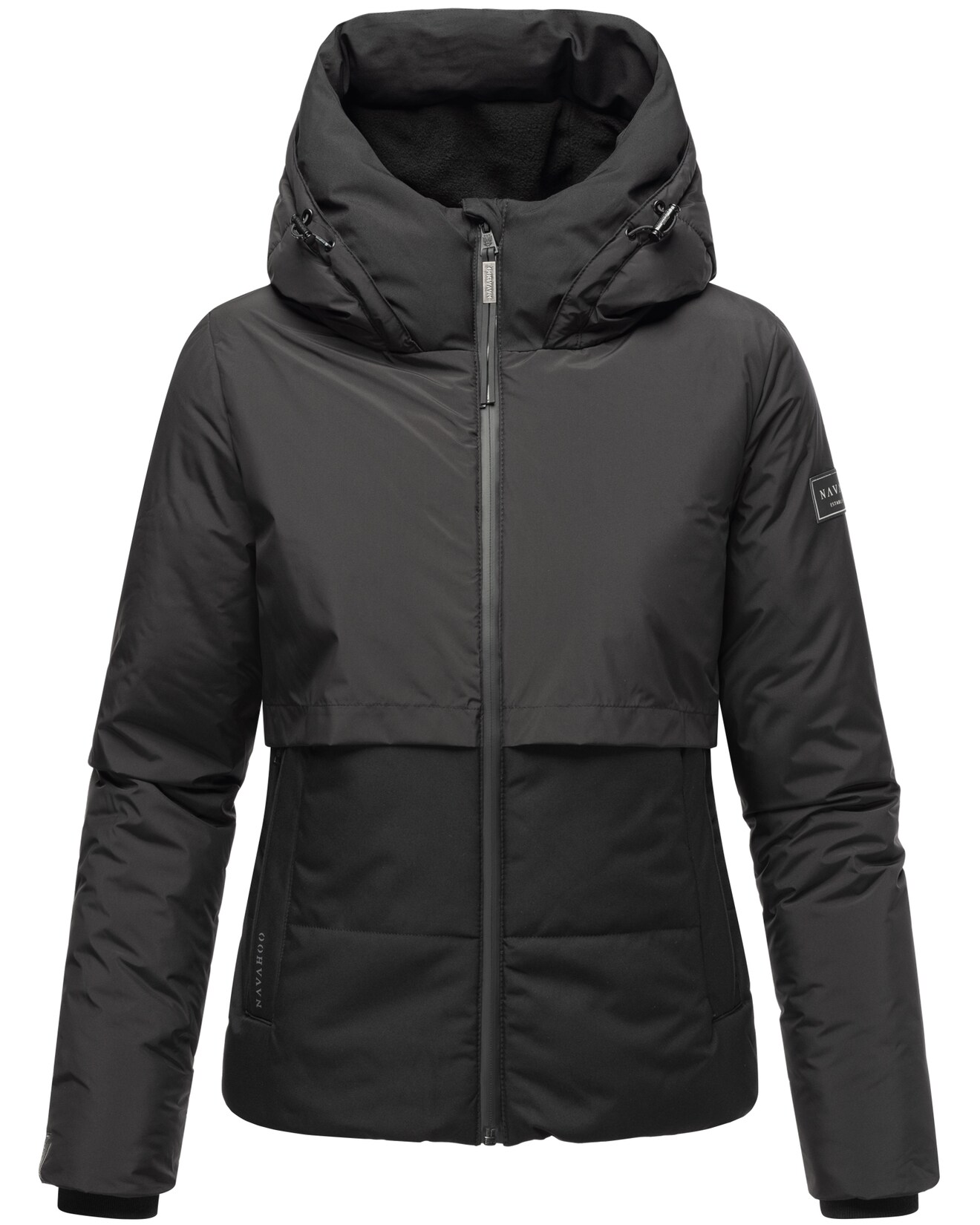 NAVAHOO Damen Winterjacke Recyceltes gefütterte Outdoor Jacke Kapuze & Stehkragen Liebesküken