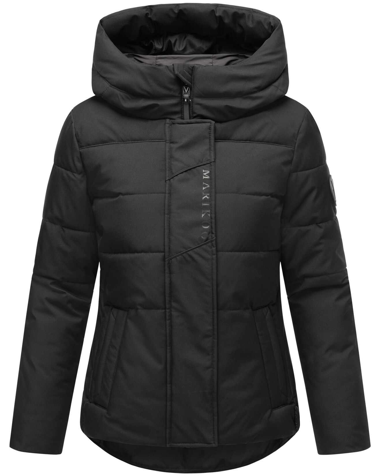 MARIKOO Damen Winter Jacke gesteppt Teddyfell gefüttert Steppjacke mit Kapuze & Recyceltes Obermaterial Elira
