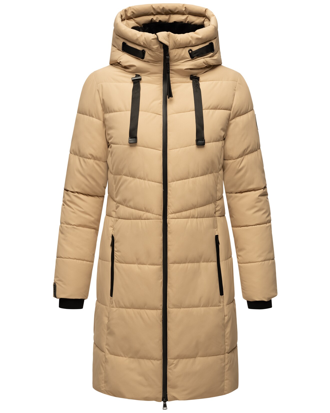 MARIKOO Damen Winter Steppmantel Stepp Jacke Teddyfell Mantel Parker warm mit Kapuze Natsukoo