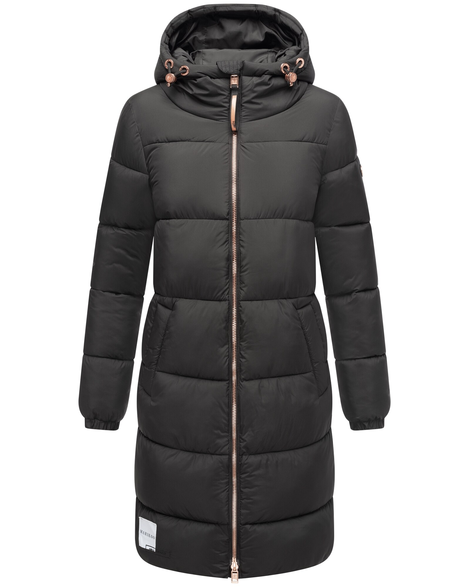 MARIKOO Damen Winter Steppmantel Stepp Jacke Mantel Parka warm mit Kapuze Nomadiaa - Bild 1