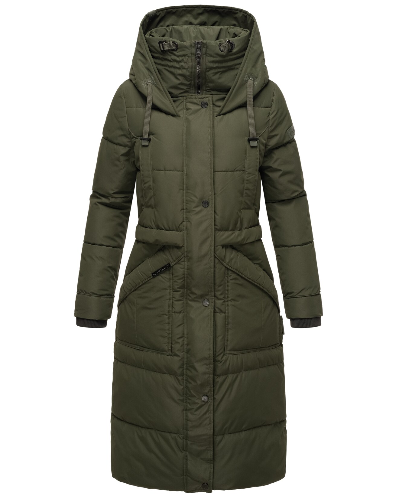 MARIKOO Damen Winter Steppmantel Stepp Jacke Mantel Parka warm mit Stehkragen & Kapuze Ayumii | 04059072882492