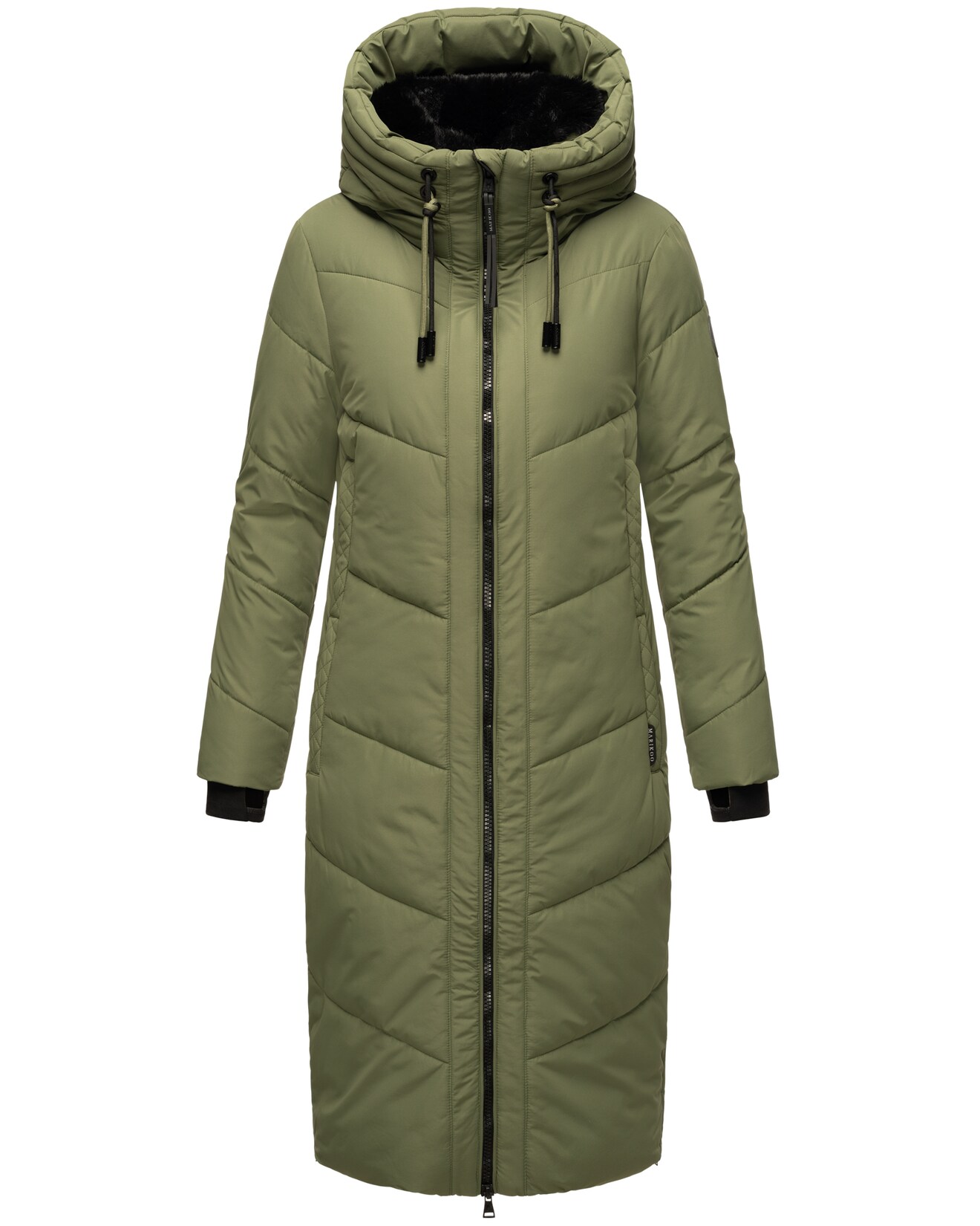 MARIKOO Damen Winter Steppmantel Stepp Jacke Mantel Parka warm mit Kapuze Nadaree | 04059072425538