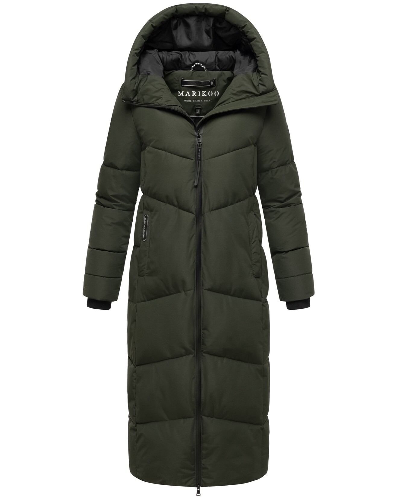 MARIKOO Damen Steppmantel Lang Stepp Wintermantel gefüttert Outdoor warm Winterjacke Parka Kapuze Firella | 04070448056347