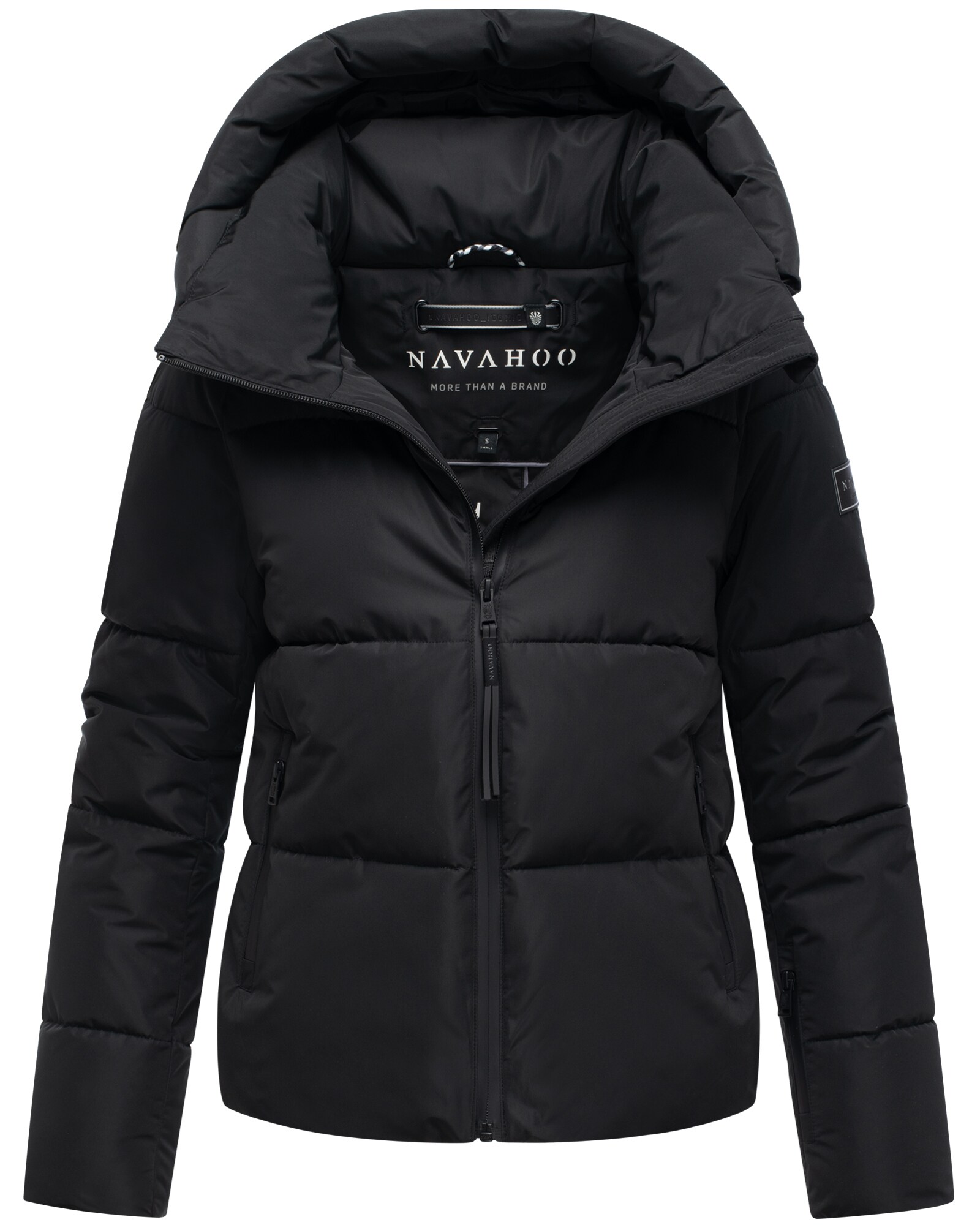 NAVAHOO Damen Winter Steppjacke gesteppt Winterjacke abnehmbarer Kapuze gef&uuml;ttert Frostherz - Bild 1