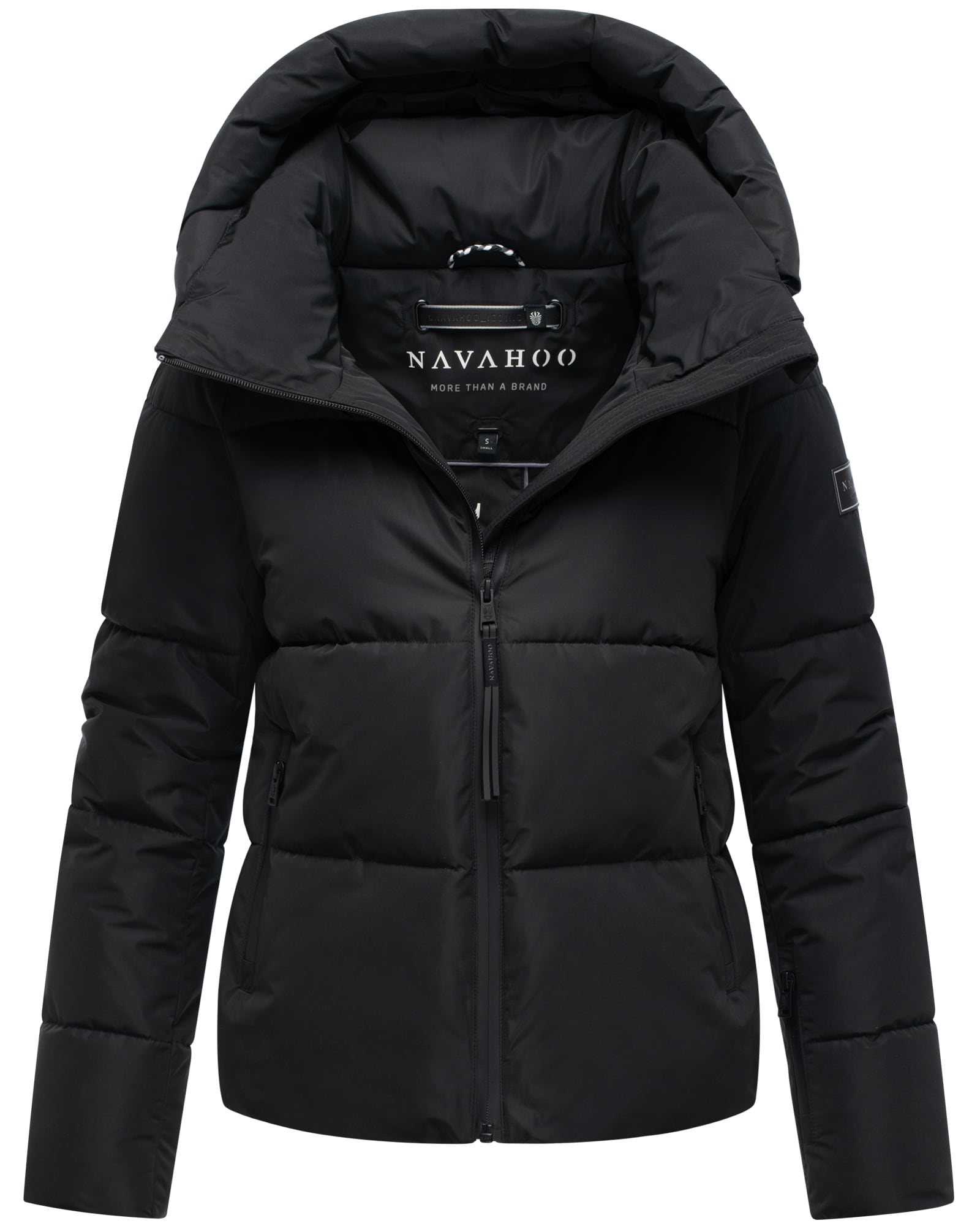 NAVAHOO Damen Winter Steppjacke gesteppt Winterjacke abnehmbarer Kapuze gef&uuml;ttert Frostherz - Bild 1
