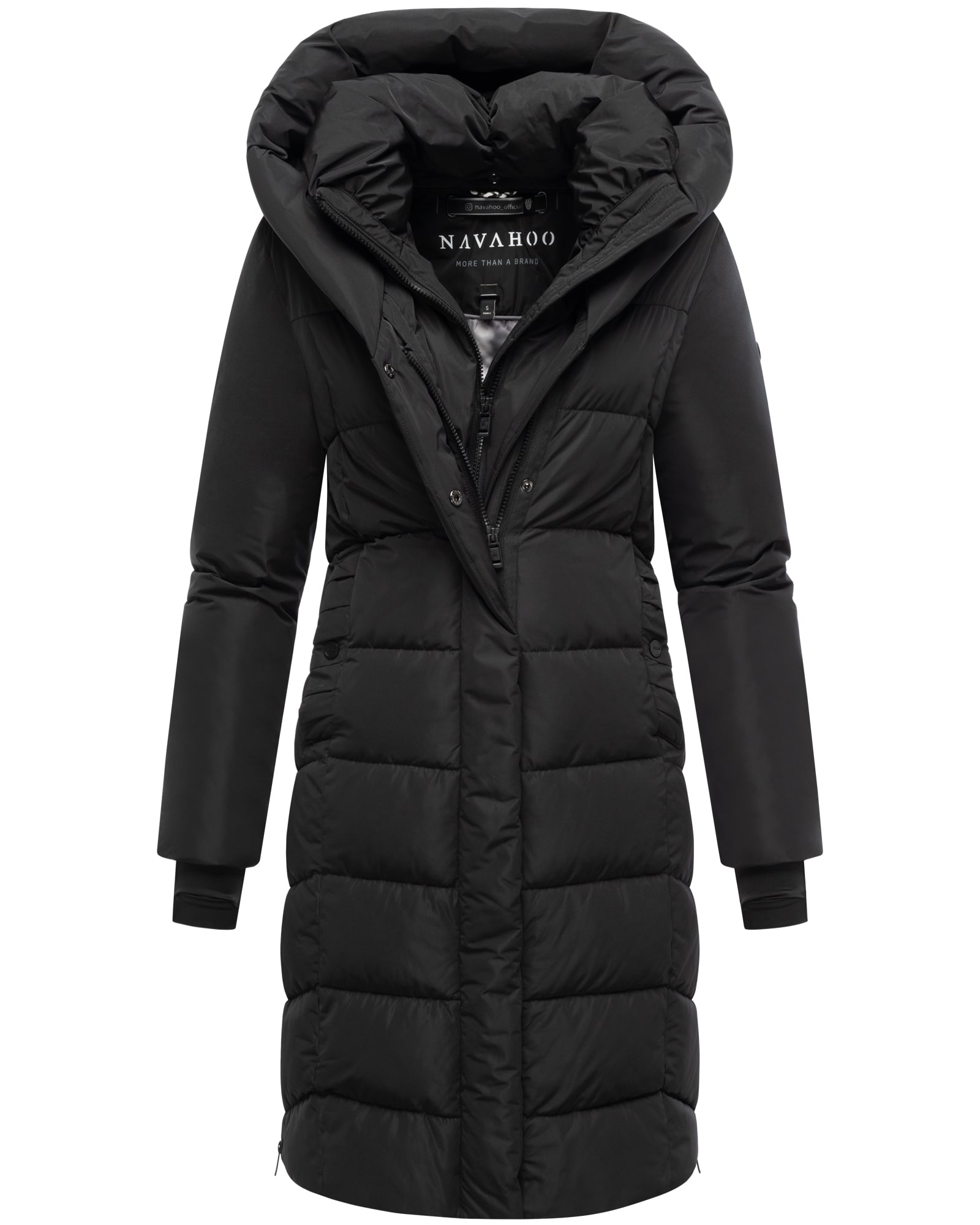 NAVAHOO Damen Winter Steppmantel Parka lang mit Kapuze warme