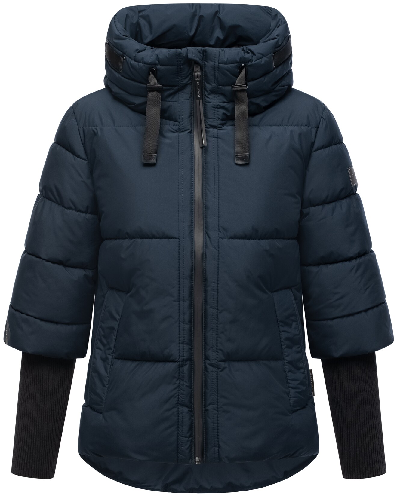 NAVAHOO Damen Winter Steppjacke gesteppt Winterjacke mit Kragen, Kapuze, gefüttert, langen Rippbündchen Lotusherz | 04070448066896